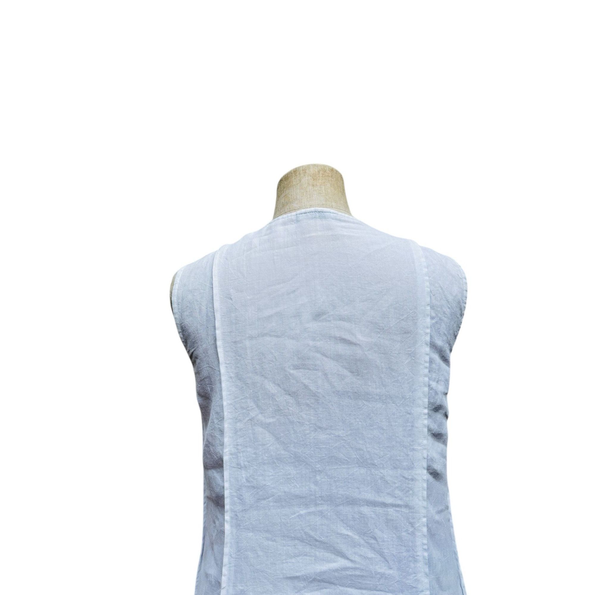 Issey Miyake White Linen Elongated Dress Size L / US 10 / IT 46 - 4 Thumbnail