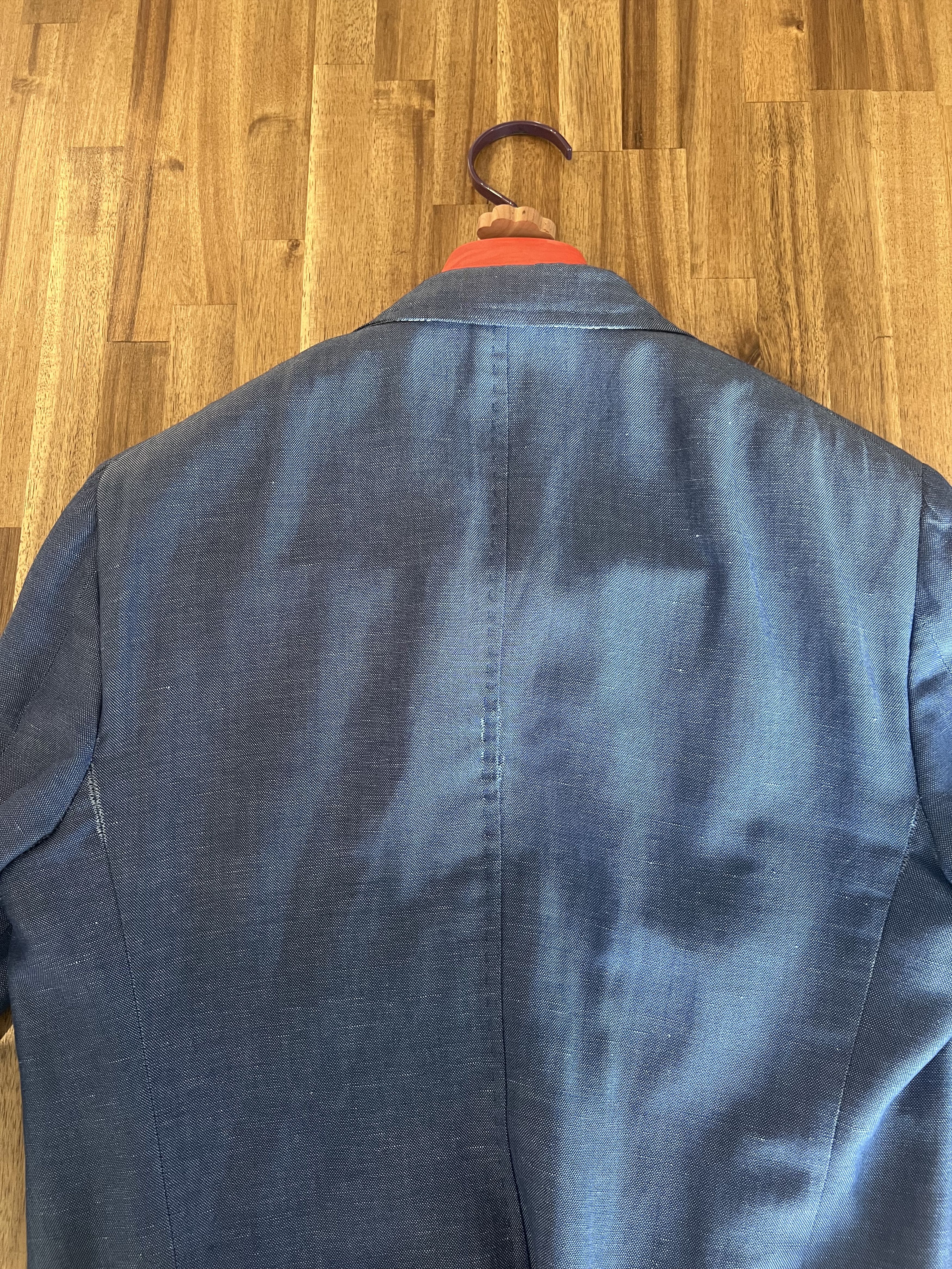 Isaia ISAIA Blue Wool Linen Cotton Double-Breasted Jacket 38R US Size 38R - 4 Thumbnail
