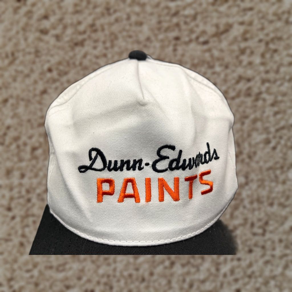 Vintage Dunn Edwards Paints Hat Cap Snap Back Adult One Size White Black Cotton Size ONE SIZE - 1 Thumbnail