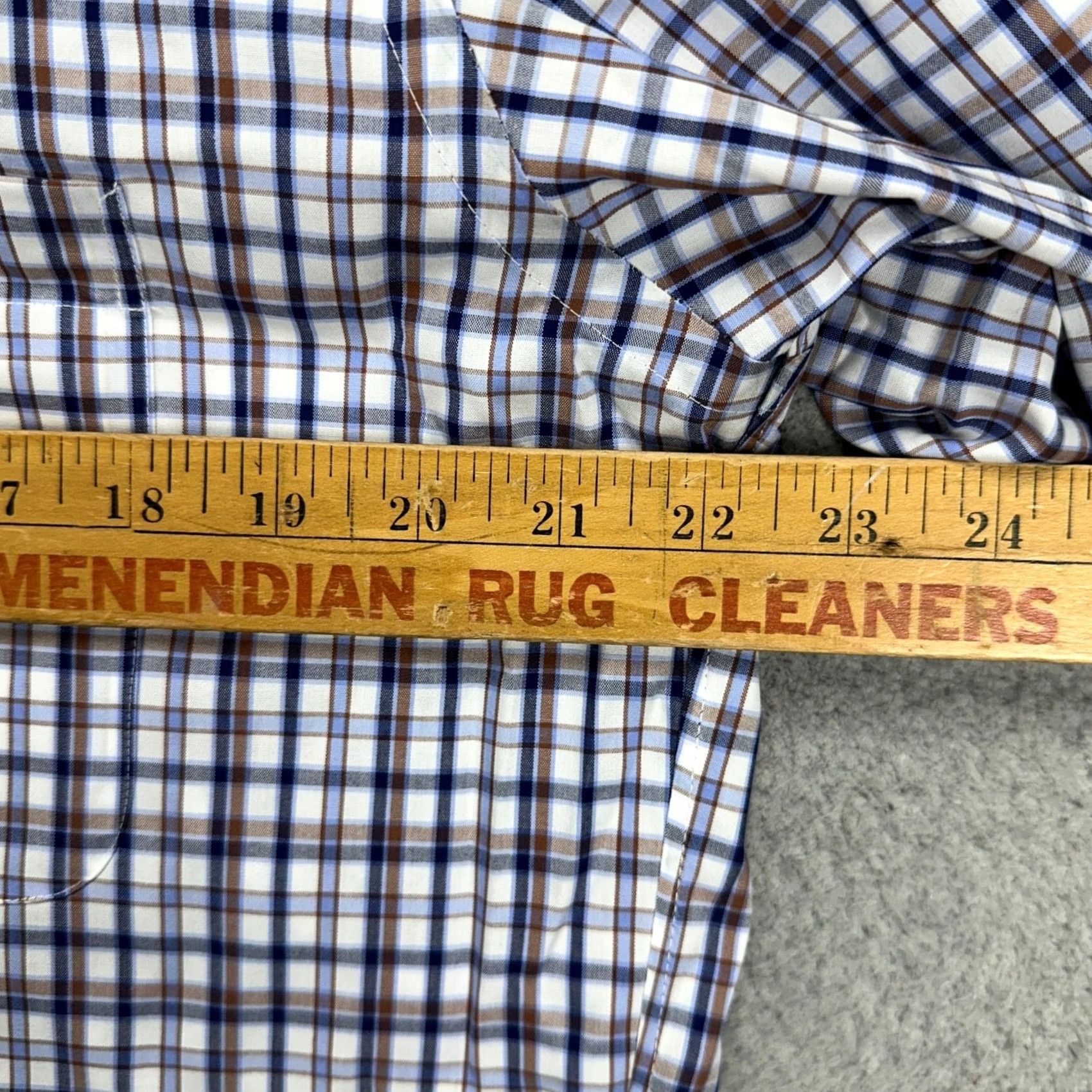 Vintage Kirkland Pima Cotton Shirt Dress Men 15.5 32-33 Blue Brown Plaid Button-Up Shirt Mens Regular Long Sleeve Traditional NEW Size 42R - 6 Thumbnail