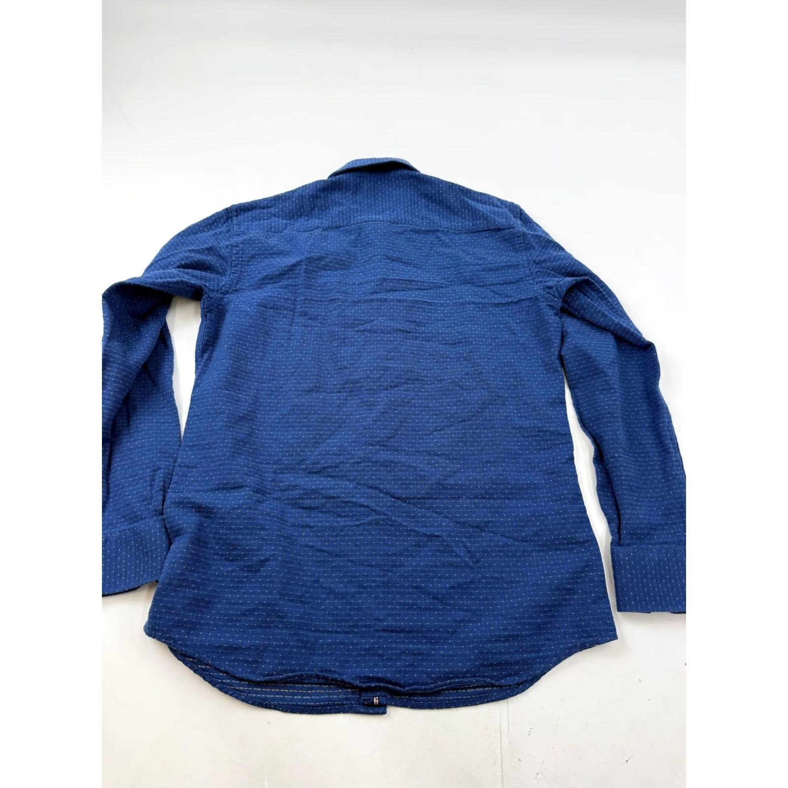 BUGATCHI Bugatchi Shirt Mens Large Blue Geometric Long Sleeve Button Front Shaped Fit Size US L / EU 52-54 / 3 - 7 Thumbnail