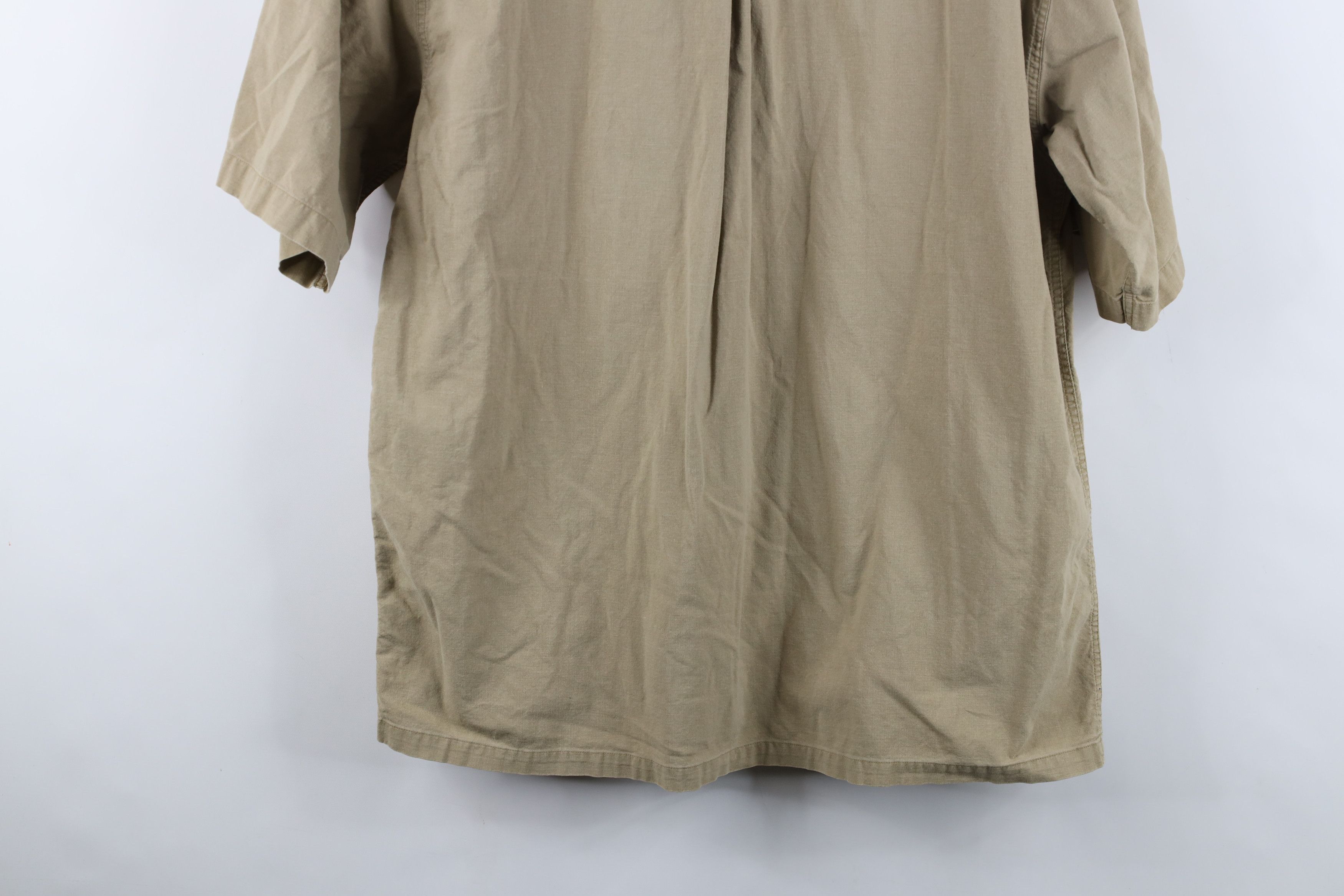 Vintage Vintage 90s Y2K Streetwear Canvas Short Sleeve Button Shirt Size US L / EU 52-54 / 3 - 11 Thumbnail