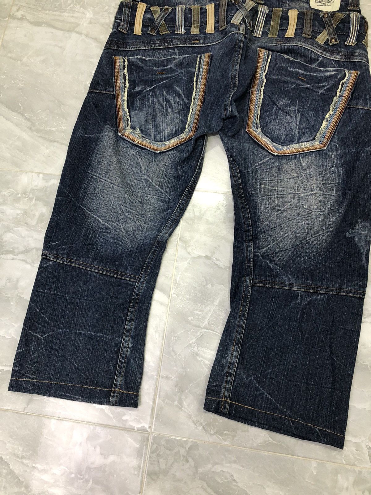 Japanese Brand Dominate Handcrafted 3/4 Denim – Double Waist + Patch Loop Size US 34 / EU 50 - 10 Thumbnail