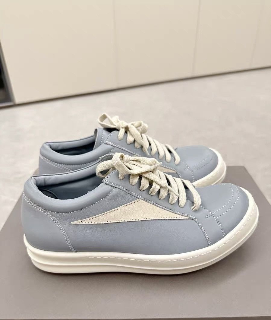 Rick Owens Rick Owens Mainline Haze Blue Low-Top Leather Size US 7 / IT 37 - 2 Thumbnail