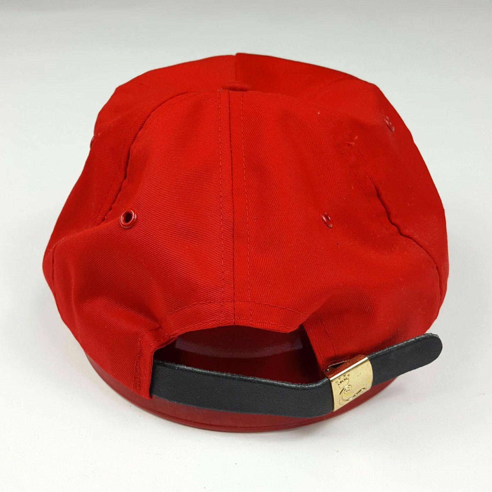 Burlington VINTAGE Burlington Chemical Puffy Print Logo Strapback Trucker Hat Red Cap Mens Adjustable Size ONE SIZE - 6 Thumbnail