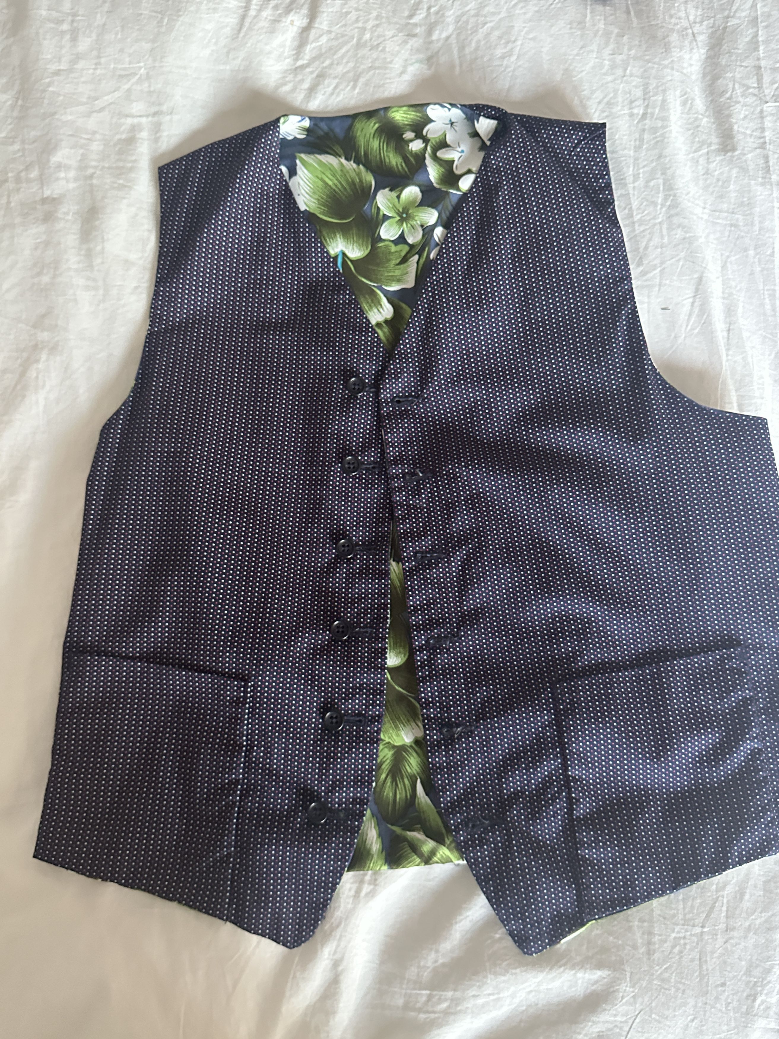 Engineered Garments Floral Reversible Waistcoat Size 38R - 4 Thumbnail