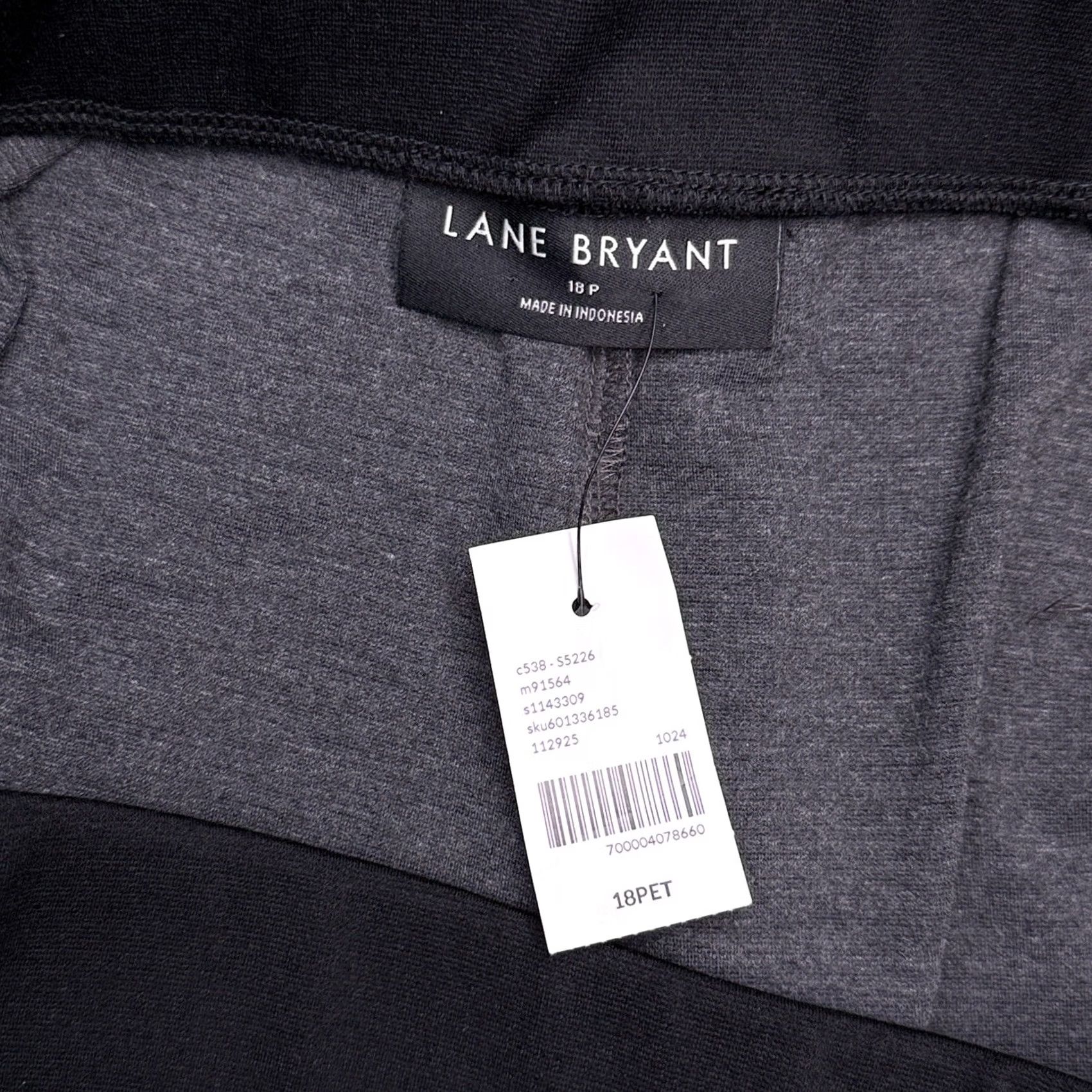 Vintage Lane Bryant Pants 18 Petite Gray Ponte Wide Leg High Rise Stretch Pull On New Size 40" / US 18 - 4 Thumbnail