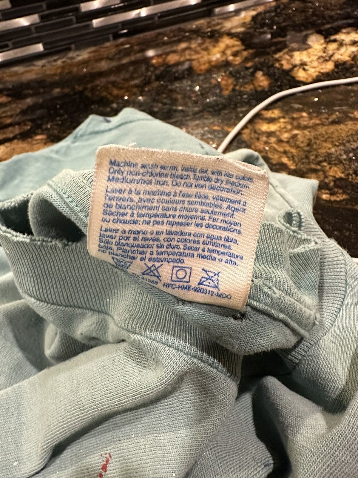 StraightFaded Vintage Hanes Security Chill Out Green Sun Faded Painted Tee Size US XXL / EU 58 / 5 - 13 Thumbnail