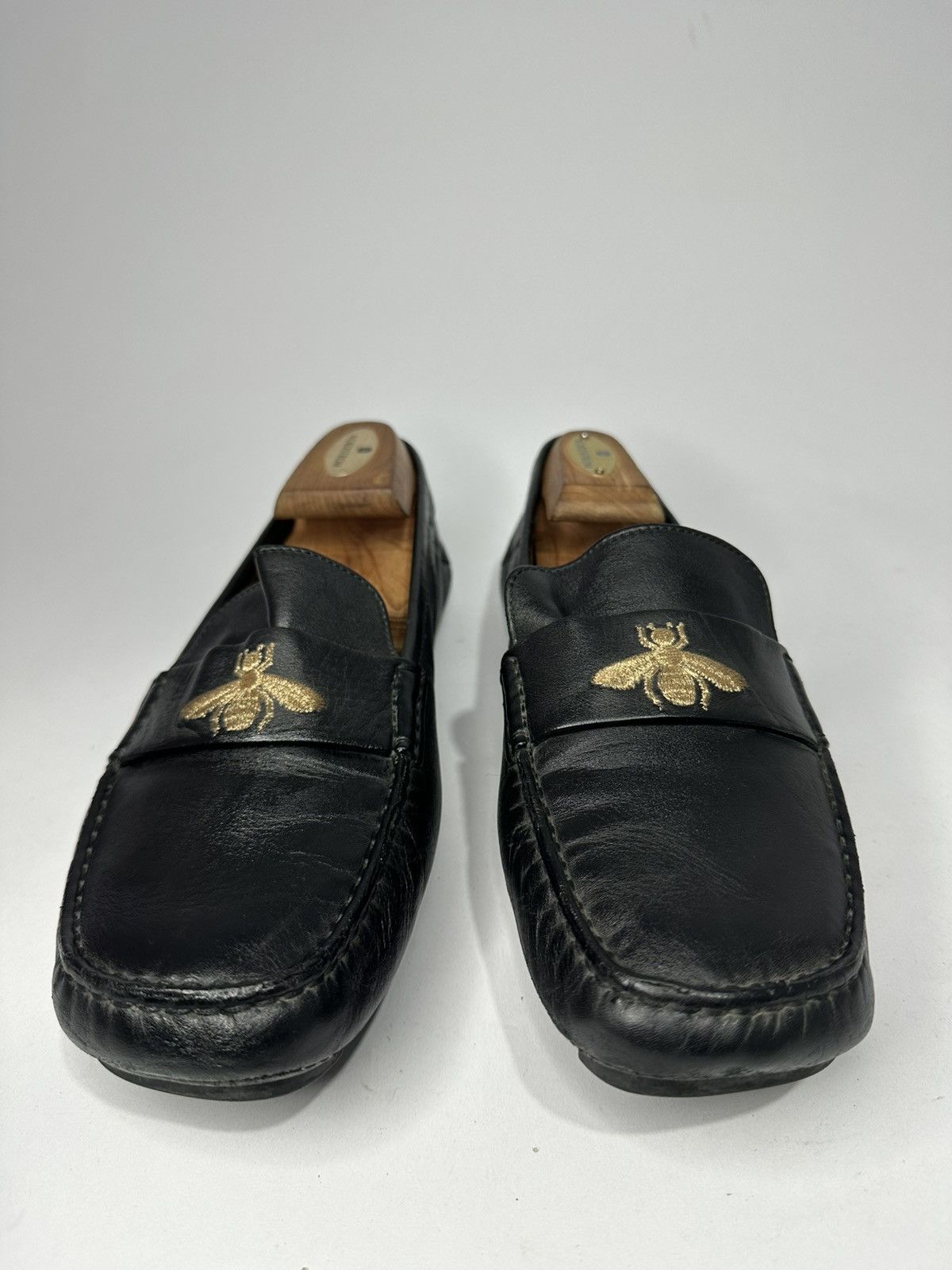 Gucci Gucci Bee 🐝 Embroidery Black Leather Driving Loafer. Size US 8 / EU 41 - 5 Thumbnail