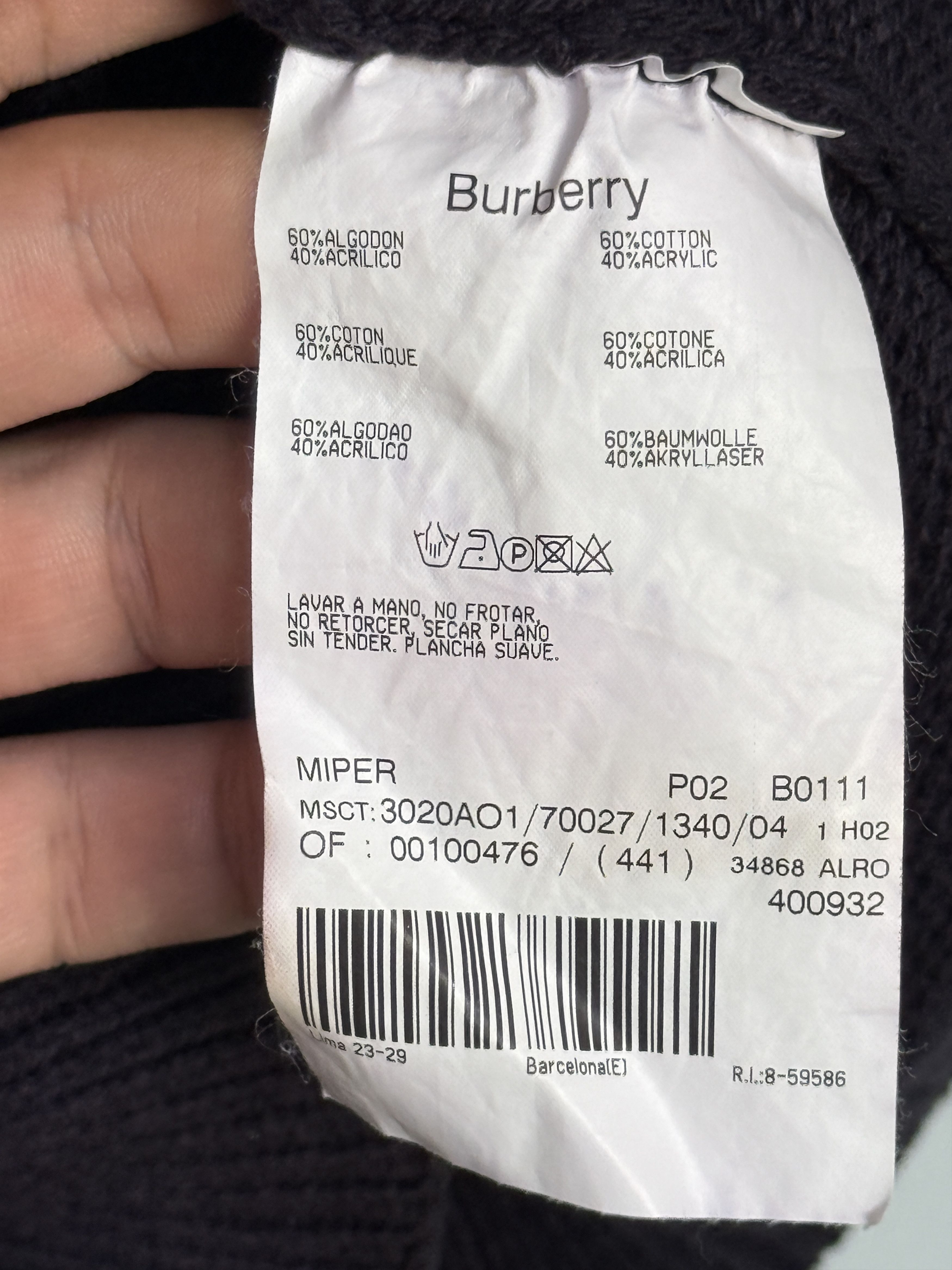 Burberry 🔥 Burberry navy crew neck size M Size US M / EU 48-50 / 2 - 7 Thumbnail