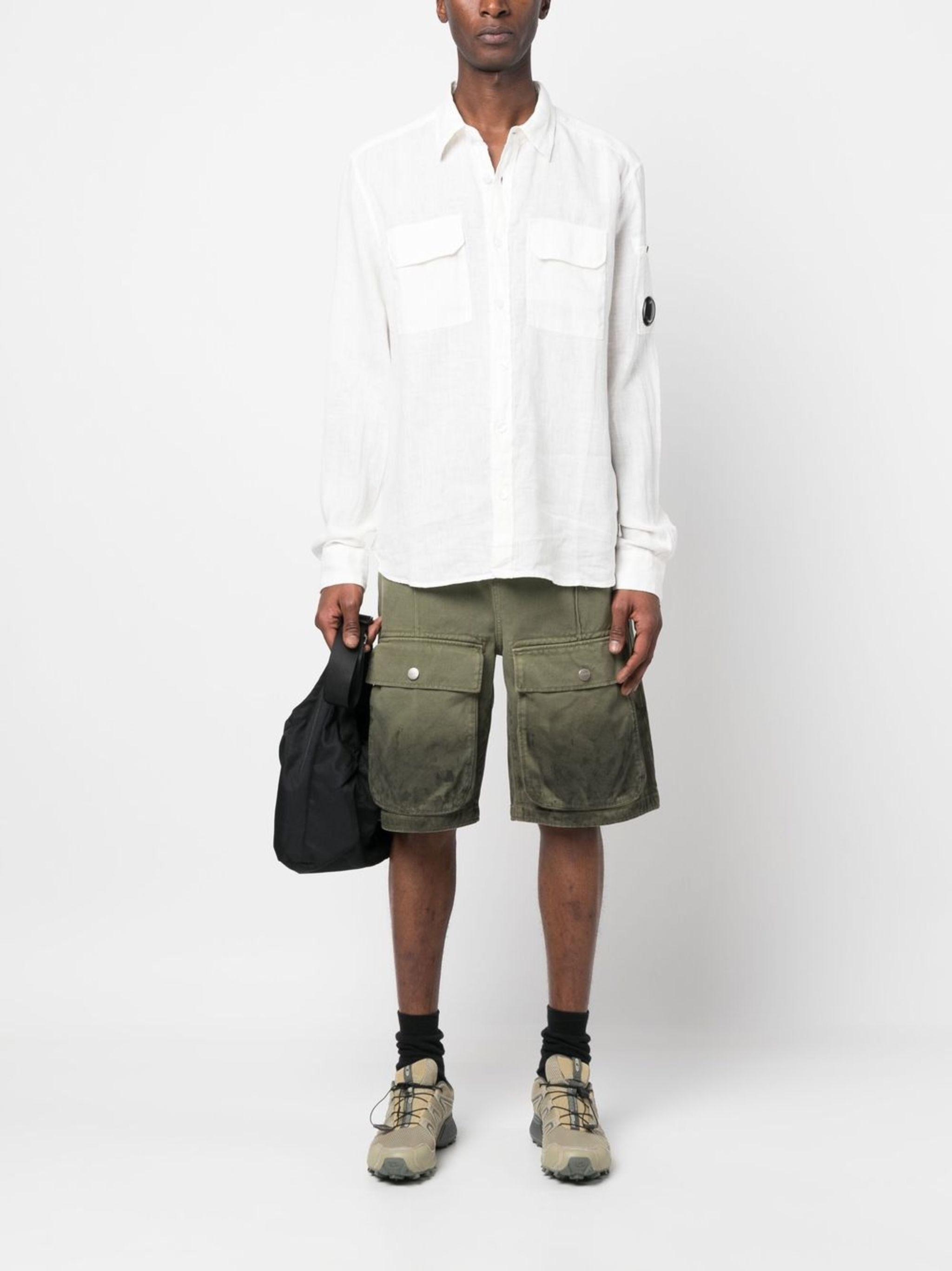 C.P. Company o1y1224 Linen Shirt in White Size US M / EU 48-50 / 2 - 2 Thumbnail