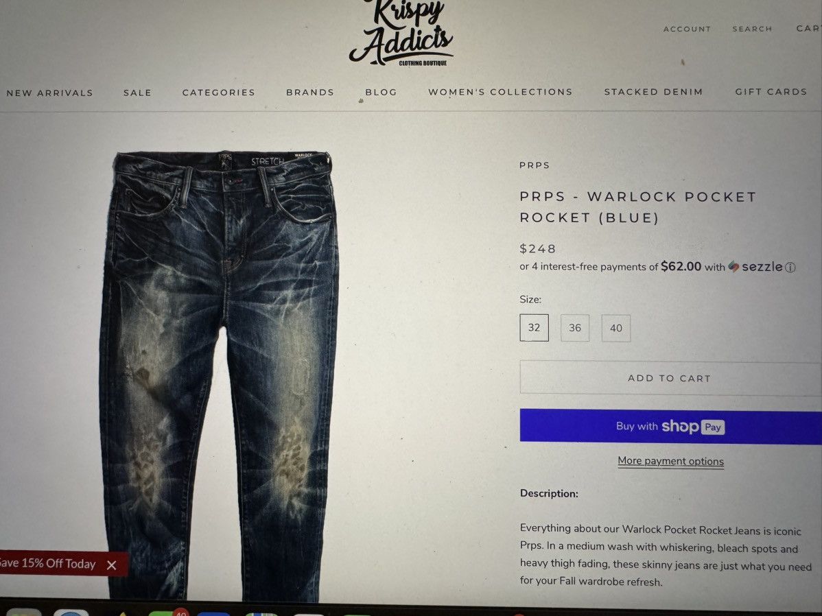 Prps Prps warlock jeans sz 36 Size US 36 / EU 52 - 7 Thumbnail
