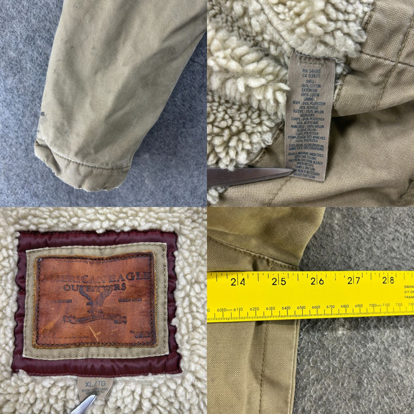 American Eagle Outfitters VINTAGE American Eagle Outfitters Jacket Mens XL Beige Cotton Parka Lined Fleece Grunge Workwear Size US XL / EU 56 / 4 - 11 Thumbnail
