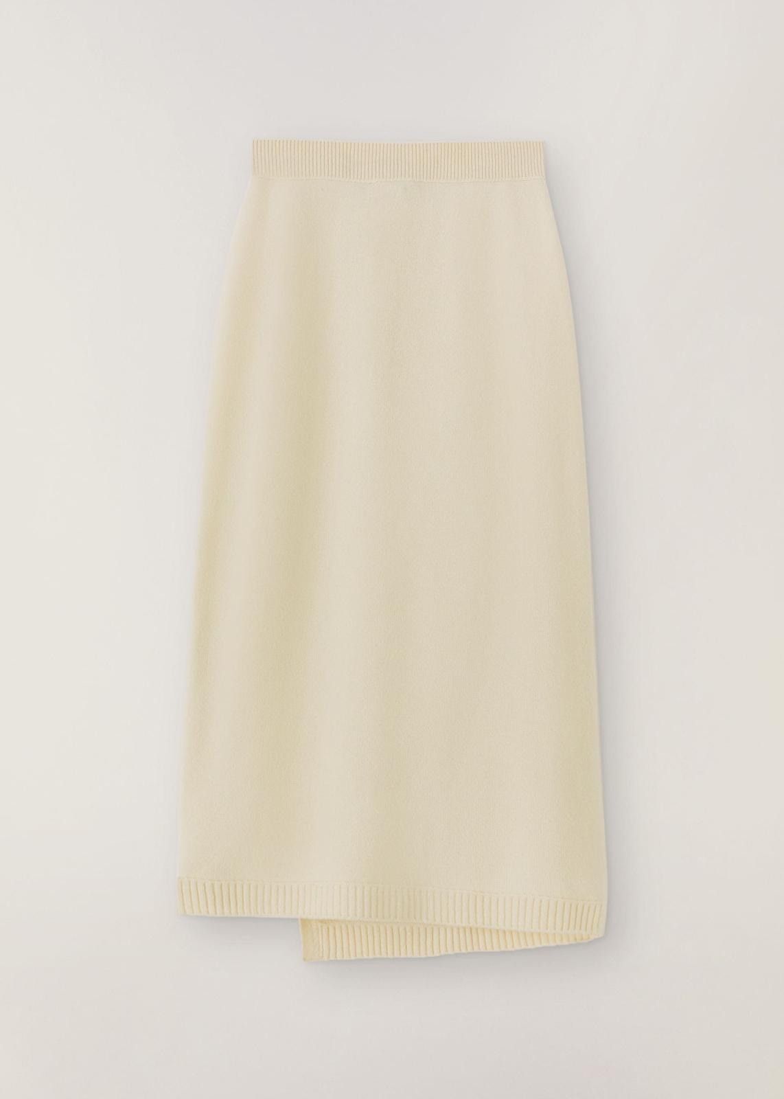 Loro Piana o1srvl11e1024 Cocooning Cashmere Midi Skirt in Cream Size 26" / US 2 / IT 38 - 2 Thumbnail
