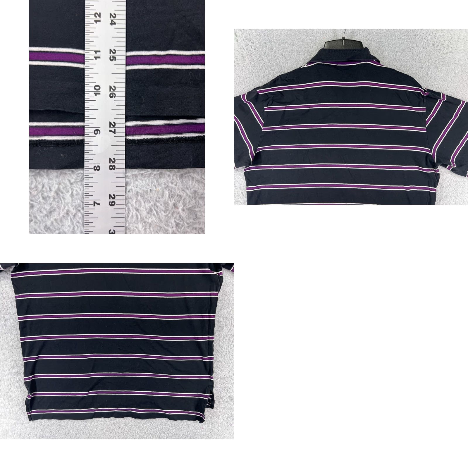 Polo Ralph Lauren VINTAGE Polo Shirt Polo Ralph Lauren Polo Mens Small Black Purple Stripe Pebble Beach Pima Size US S / EU 44-46 / 1 - 9 Thumbnail