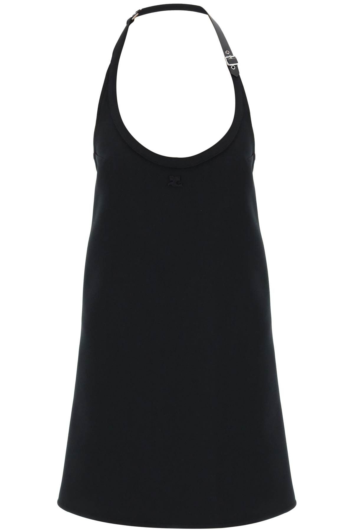 image of Courreges Mini Dress With Strap And Buckle Detail in Nero, Women's (Size XS)