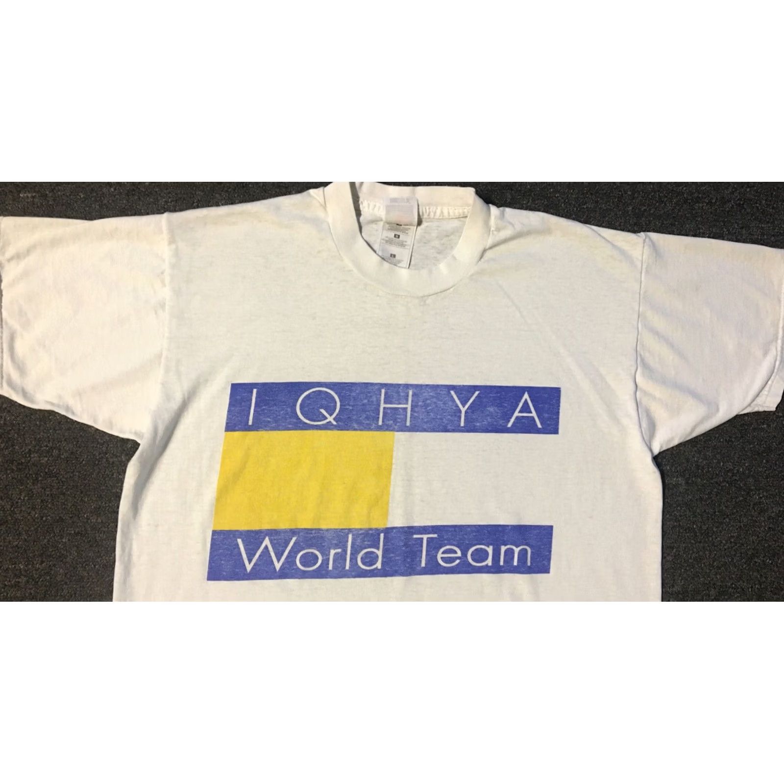Vintage VINTAGE IQHYA Quarter Horse Racing World Team Tommy Flag faded shirt M White Cowboy Grunge Rap Mens Shirt Size US M / EU 48-50 / 2 - 6 Thumbnail