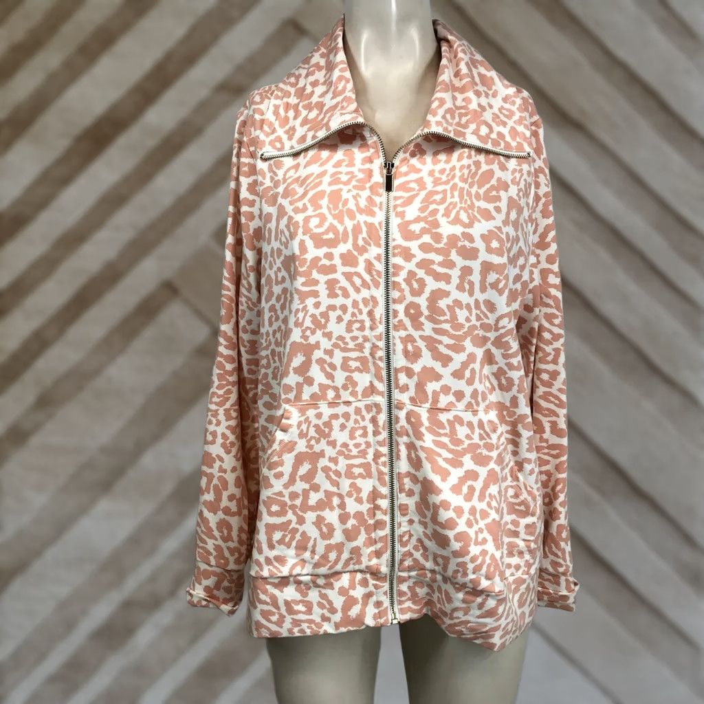 Vintage VINTAGE Chico's Pink Leopard Print Zip Up Jacket Women's L Casual Pink Leopard Print Zip Up Jacket Women's L Clothing Size L / US 10 / IT 46 - 1 Thumbnail