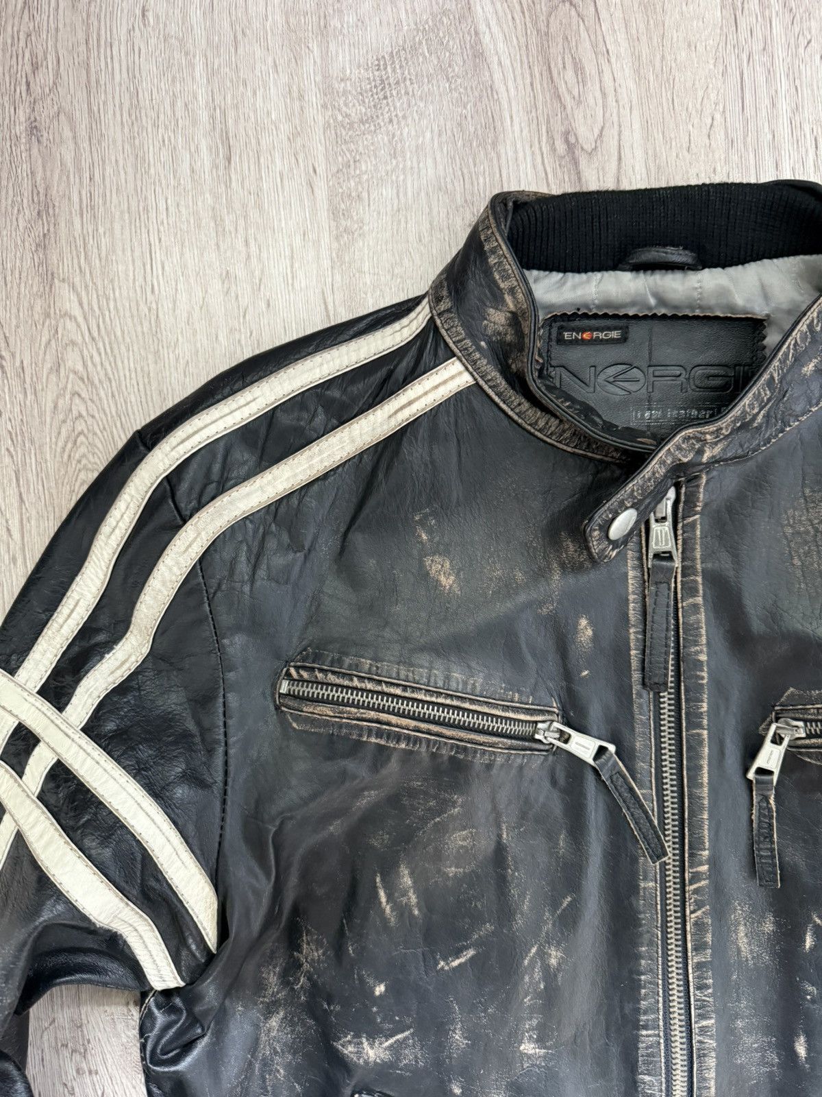 Energie Energie Distressed Leather Biker Jacket Y2K Moto Archive Size US L / EU 52-54 / 3 - 6 Thumbnail