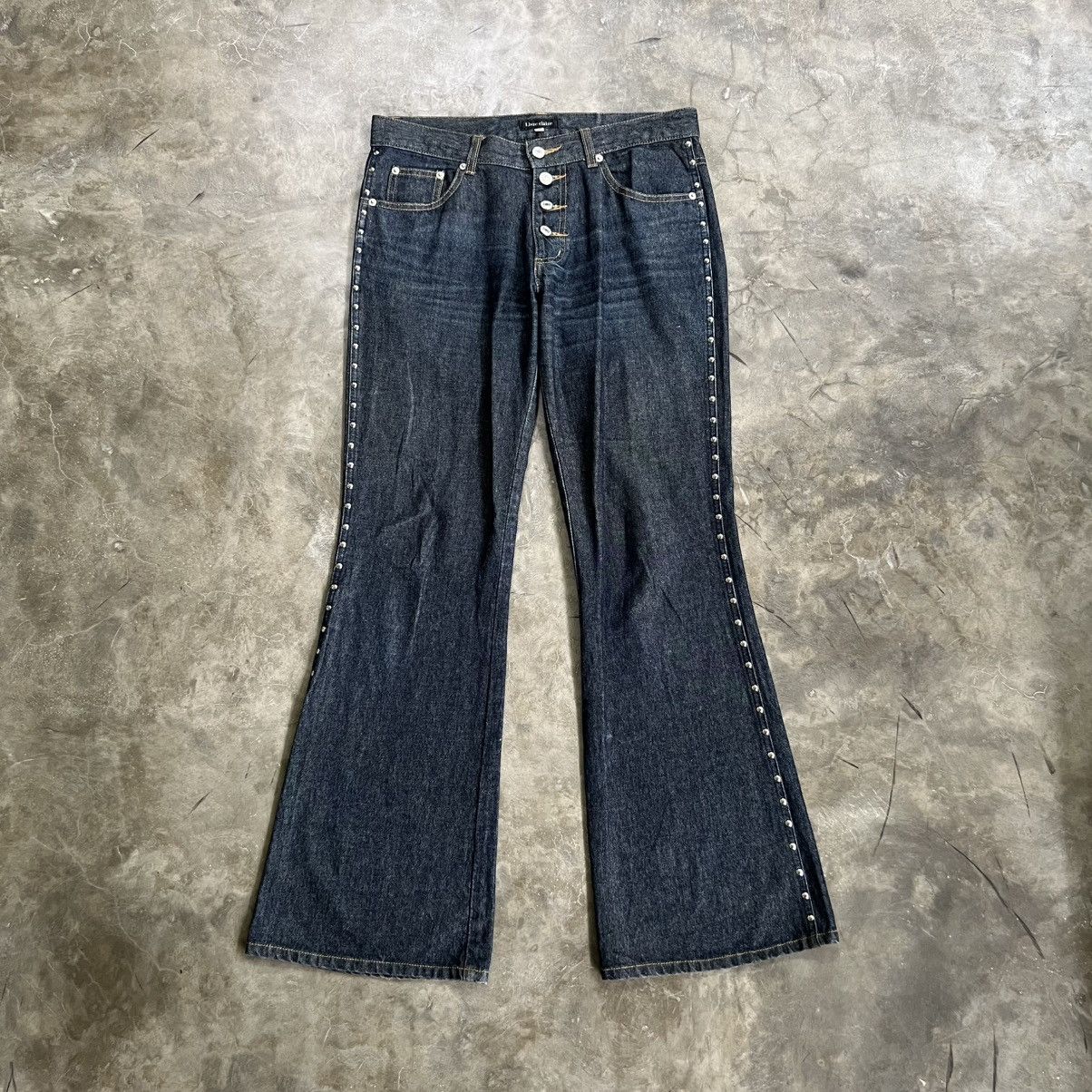 Hysteric Glamour 2000s Livre Claire Studed Flare Jeans Size US 33 - 1 Thumbnail