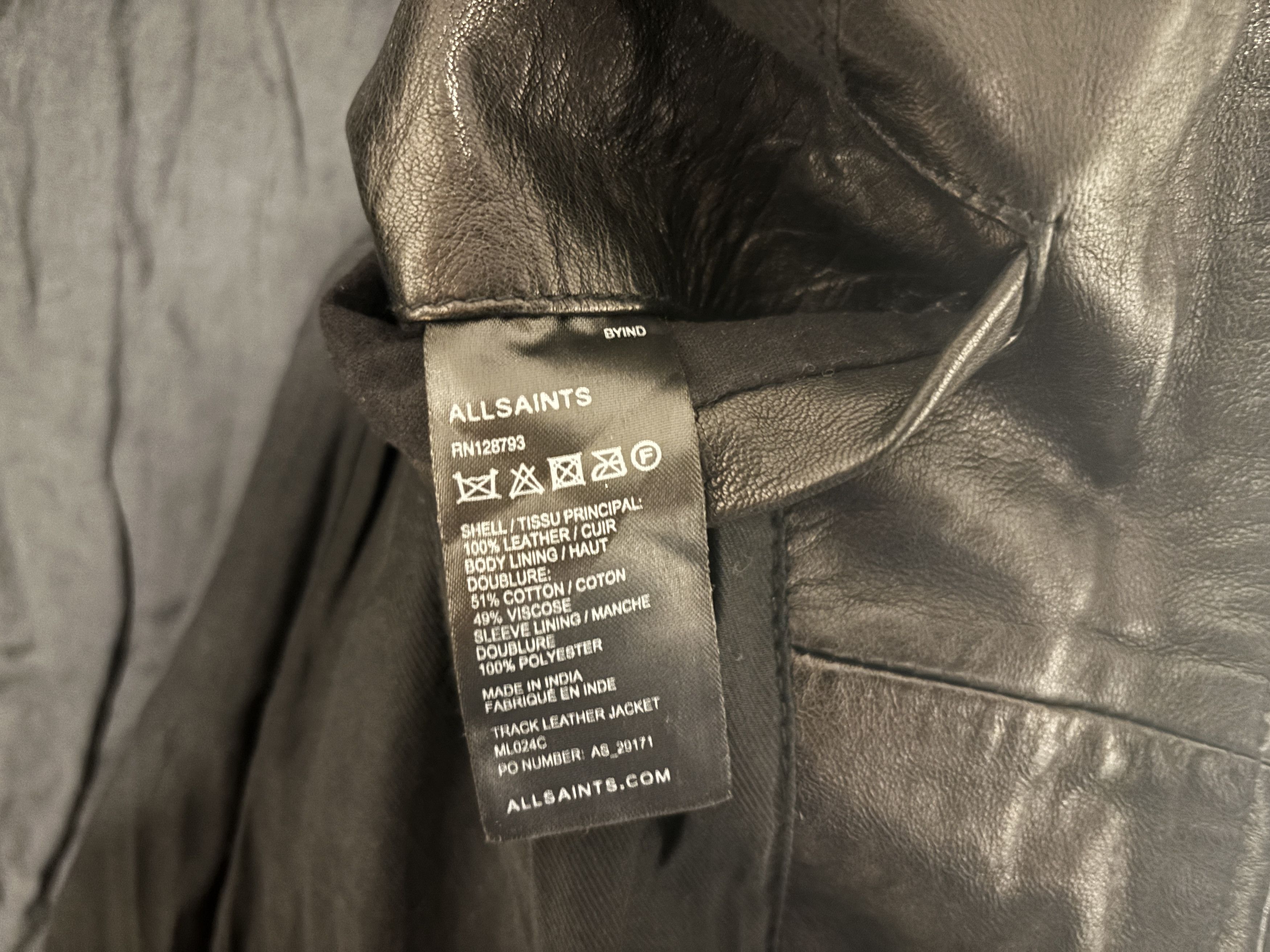 Allsaints $625 Black Leather Track Jacket - XS - Small Size US XS / EU 42 / 0 - 13 Thumbnail