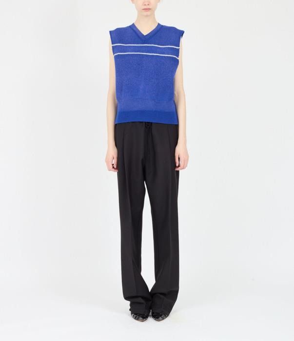 Maison Margiela o1bcso1str0526 Sunbleached Wool Gilet in Blue Size XS / US 0-2 / IT 36-38 - 9 Thumbnail