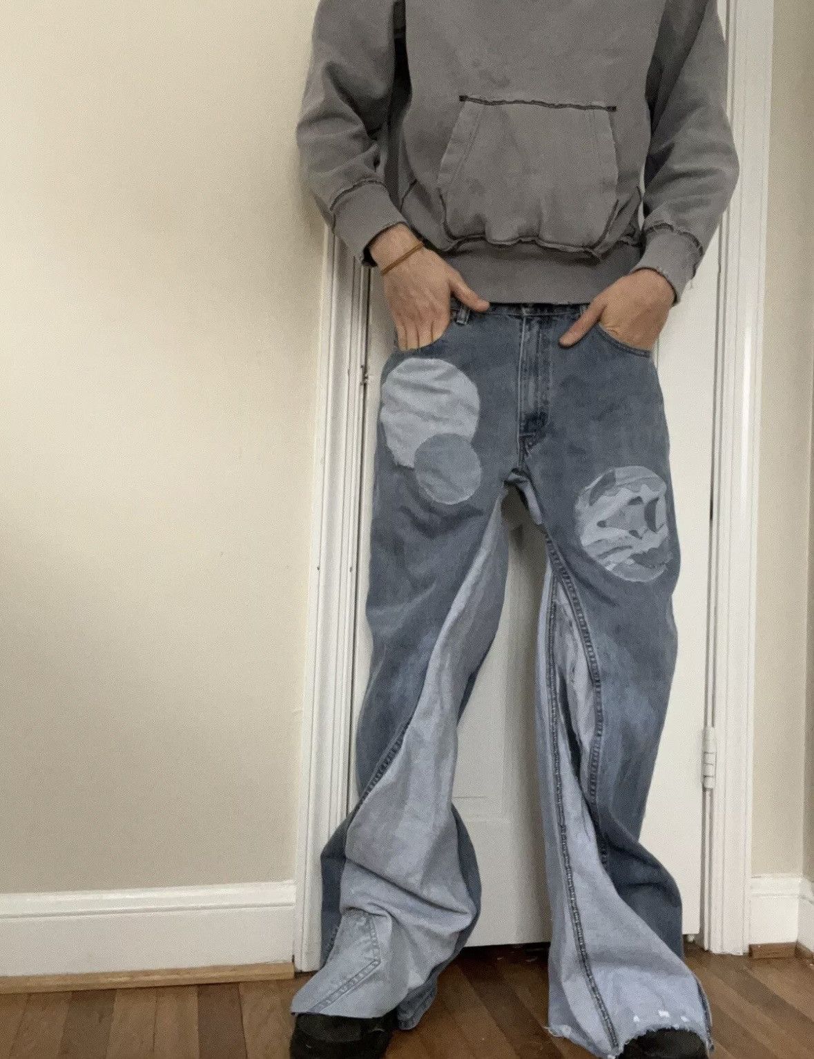Japanese Brand Custom "Fish Tank" Denim Jeans 1 of 1 Size US 32 / EU 48 - 3 Thumbnail