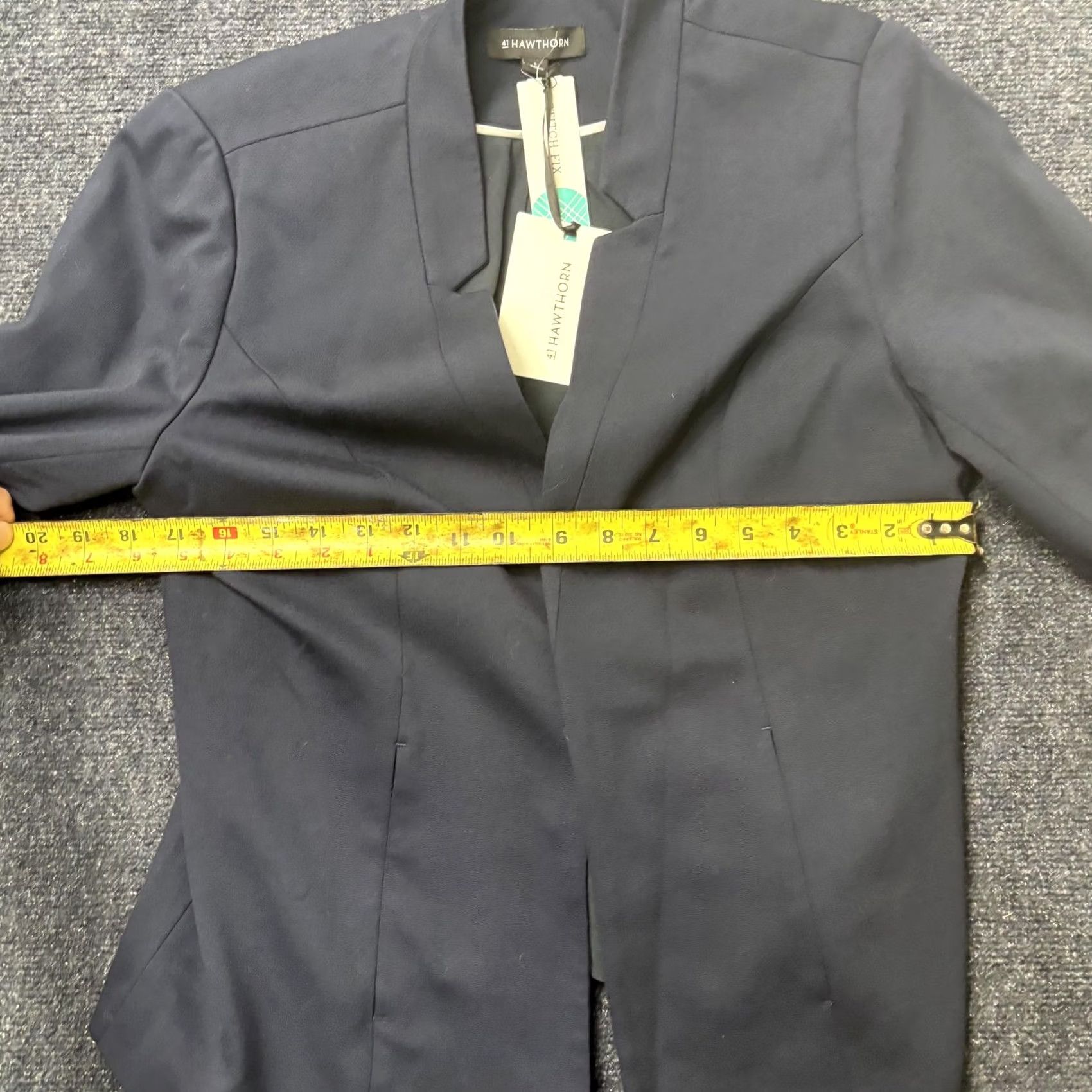 Vintage 41Hawthorn Blazer Jacket Womens Large Navy Open Front Lined Pockets Stitch Fix Size L / US 10 / IT 46 - 4 Thumbnail