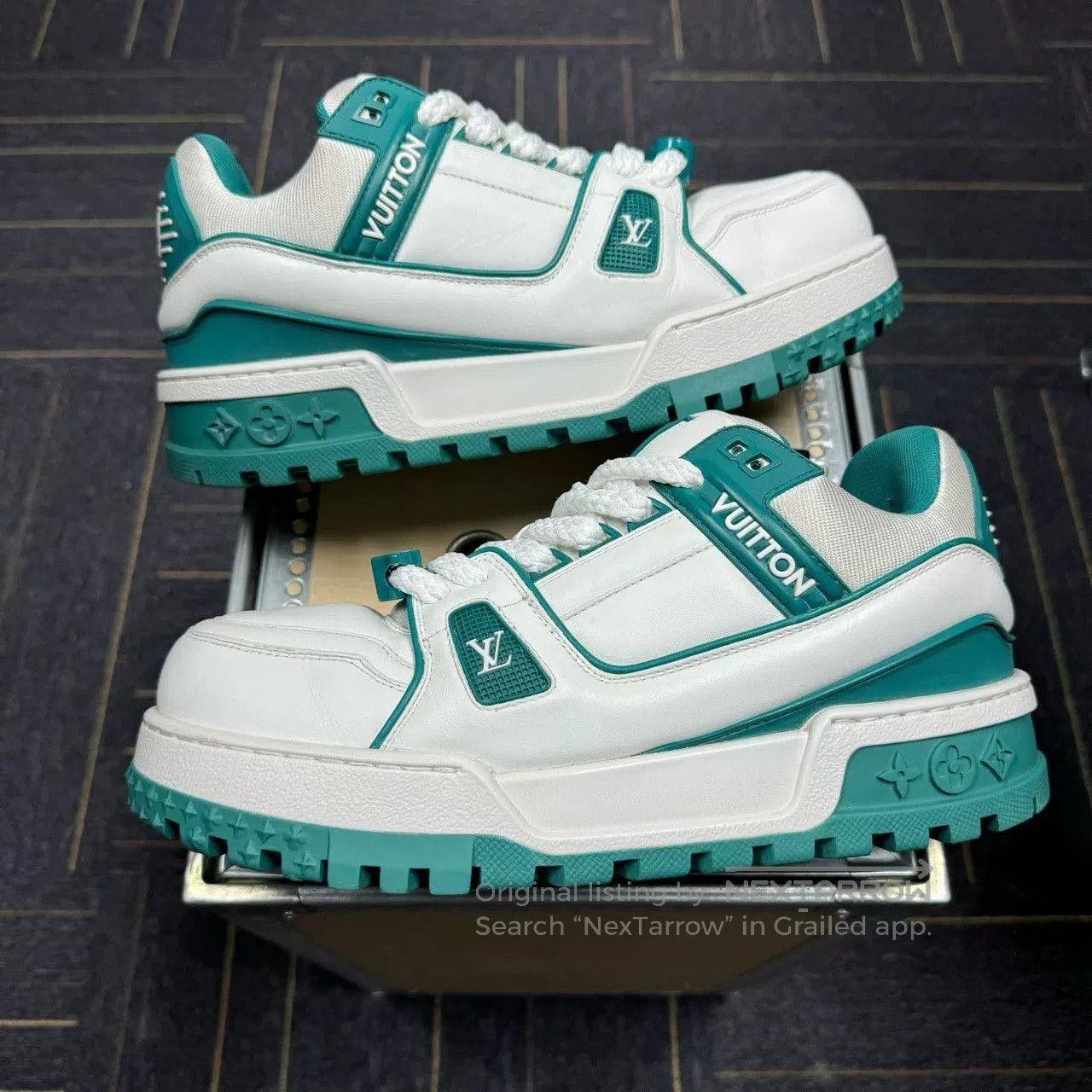 Louis Vuitton LV Trainer White Green. Size US 7.5 / EU 40-41 - 2 Thumbnail