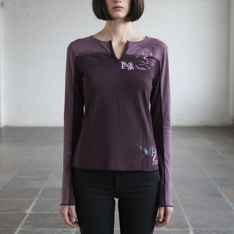 Other The Cop Copine Two Coloured Purple Top Size ONE SIZE - 2 Thumbnail