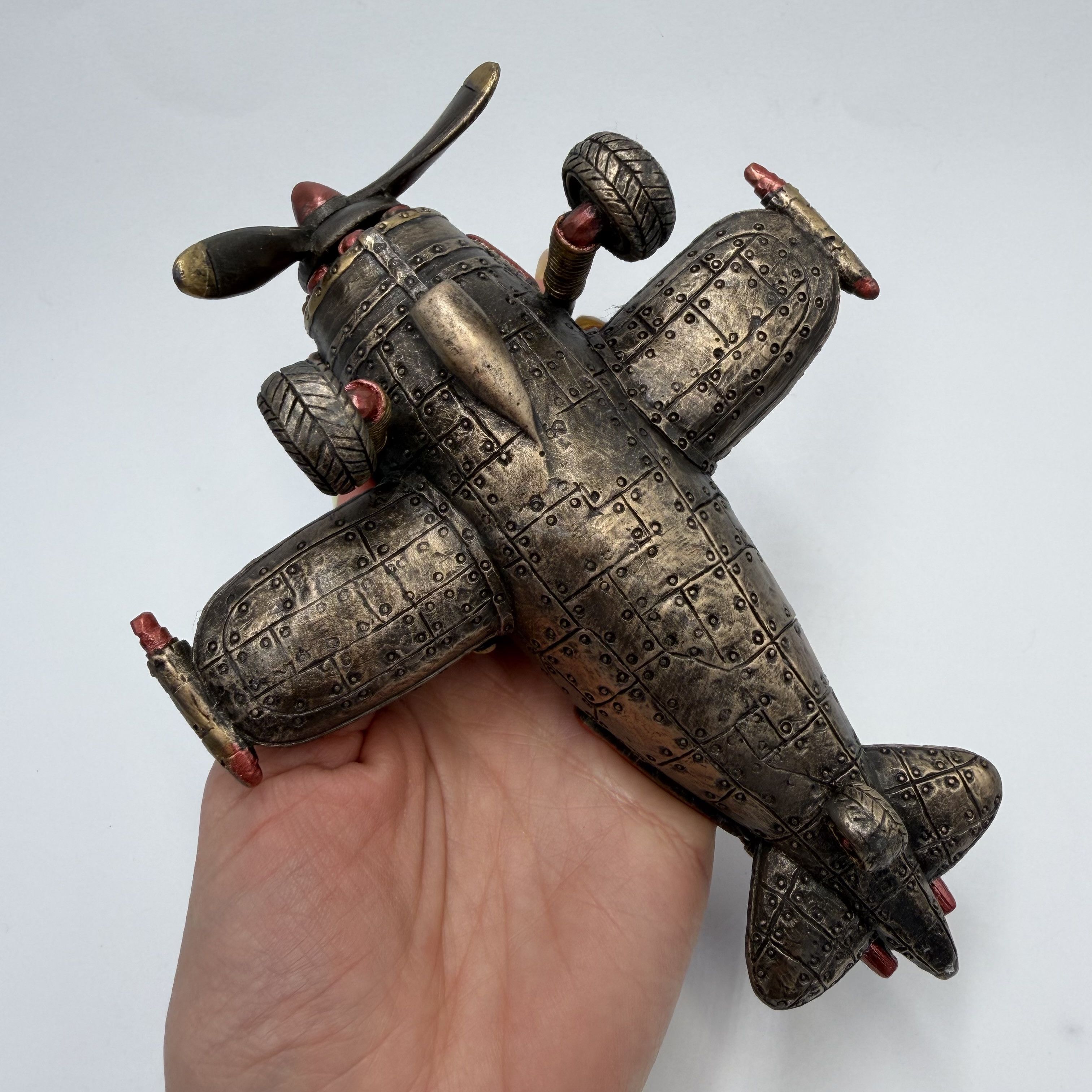 Other Steampunk Airplane Figurine Bronze Finish Polystone Size ONE SIZE - 3 Thumbnail
