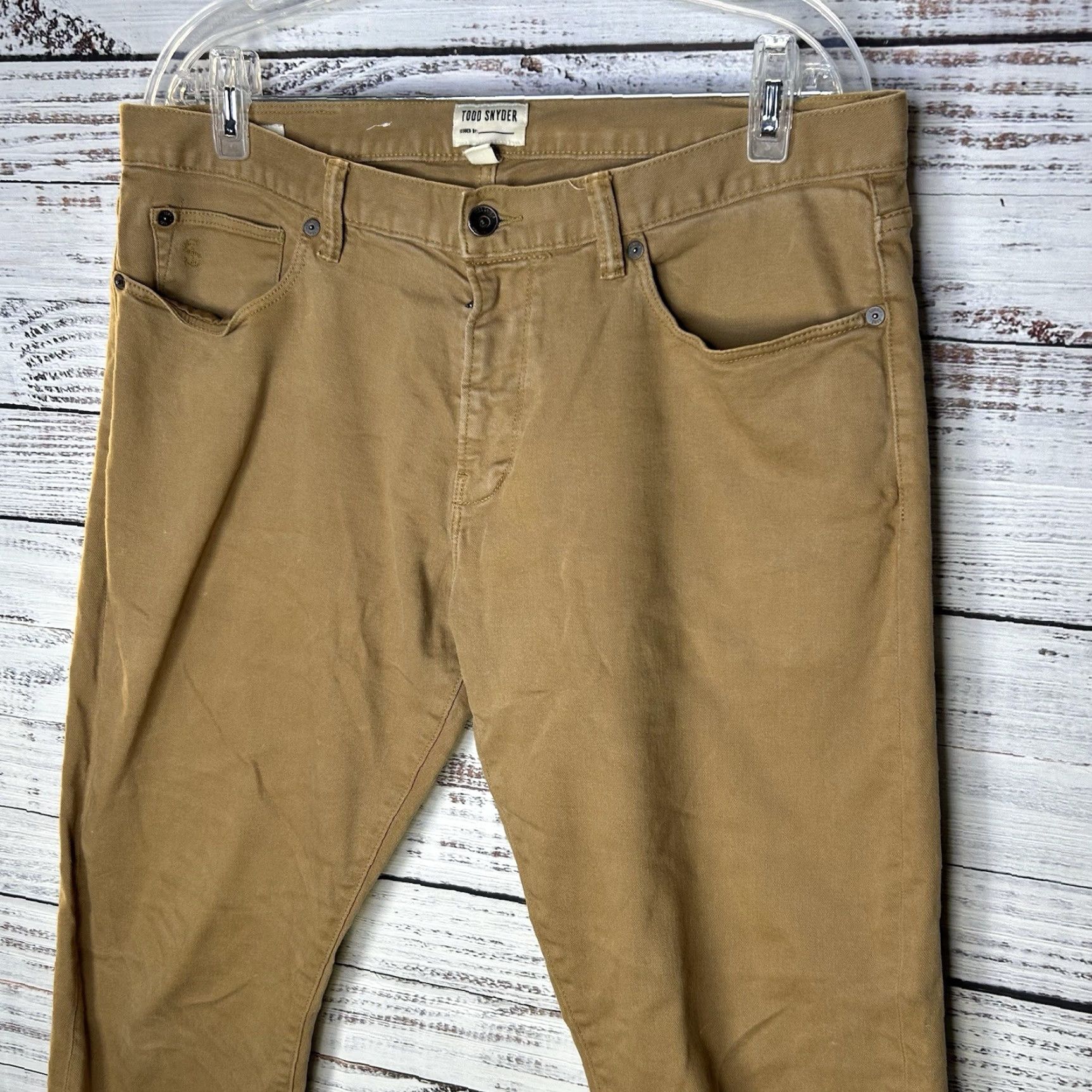 Todd Snyder Todd Snyder Jeans Men Slim 5 Pocket Straight Leg Cotton Blend Brown Khaki 34x30 34x32 Inseam 30.5 Stretch USA City Preppy Button Zip Size US 34 / EU 50 - 4 Thumbnail