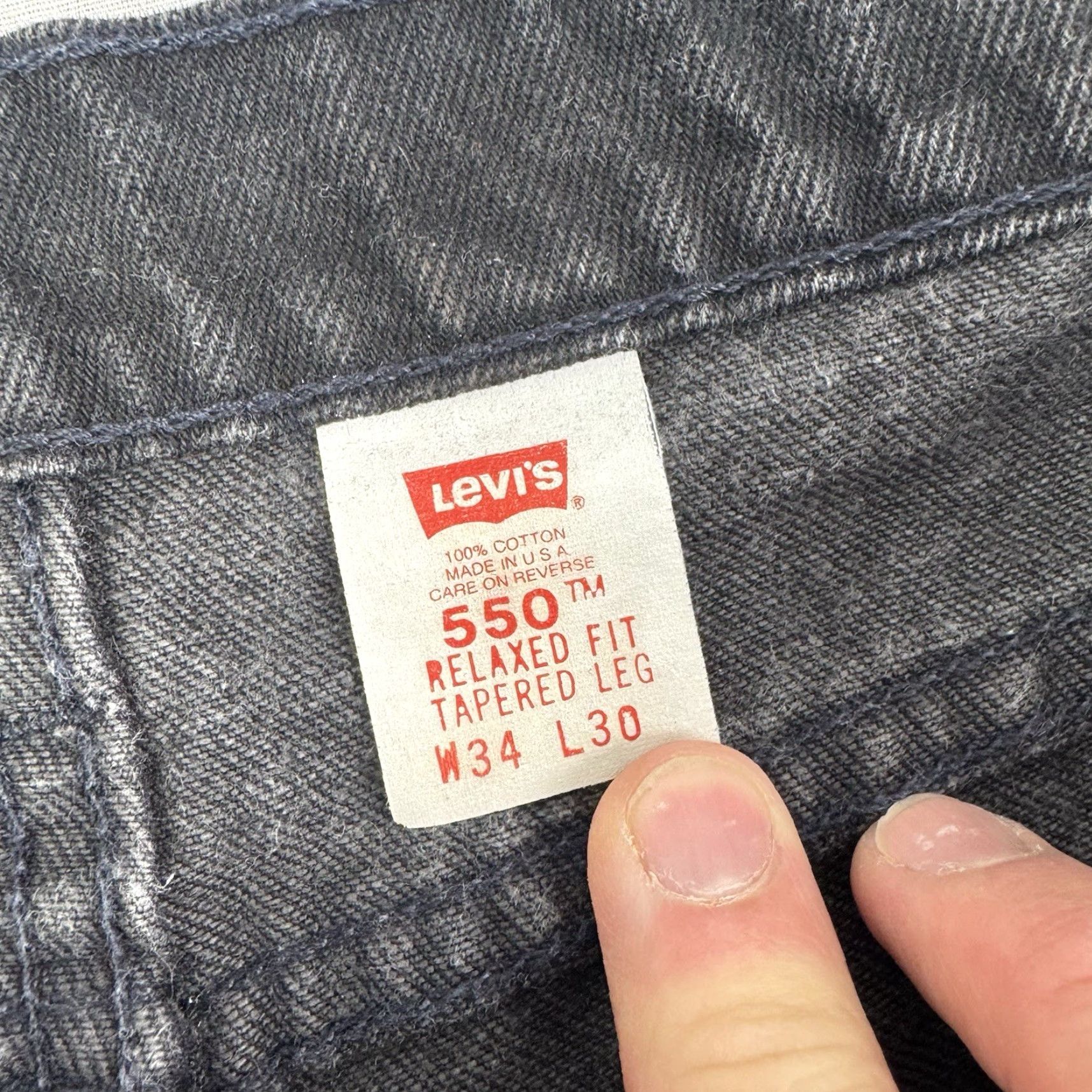 Levi's VINTAGE Levi's 550 Jeans Men's 34x30 Black Relaxed Tapered 90s Grunge USA Size US 34 / EU 50 - 5 Thumbnail