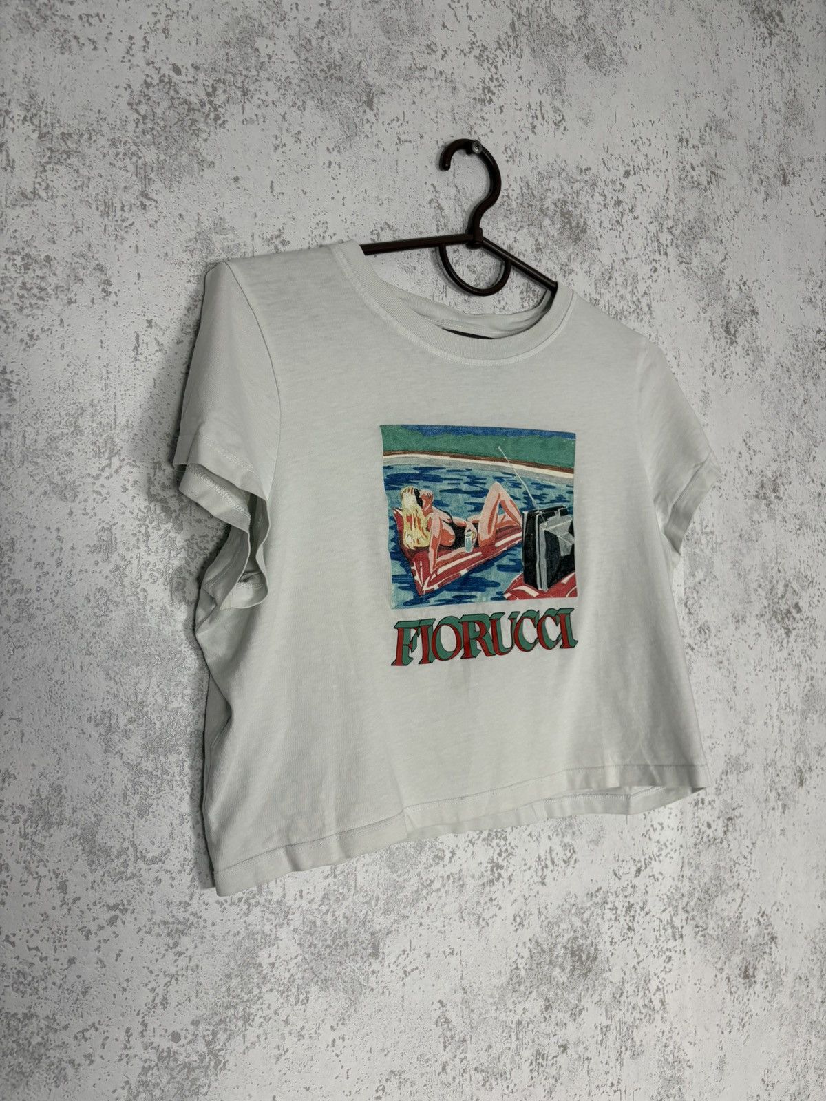 Fiorucci Fiorucci Pool Girl Graphic Crop T Shirt White Size XL Y2K Size XL / US 12-14 / IT 48-50 - 2 Thumbnail