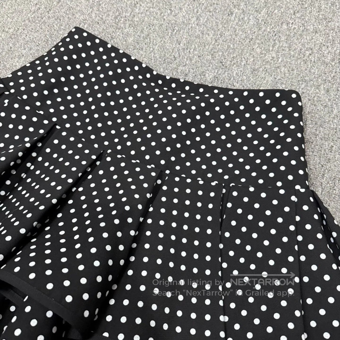 Valentino Valentino Black Polka Dot Silk-Wool Skirt. Size 39" - 3 Thumbnail