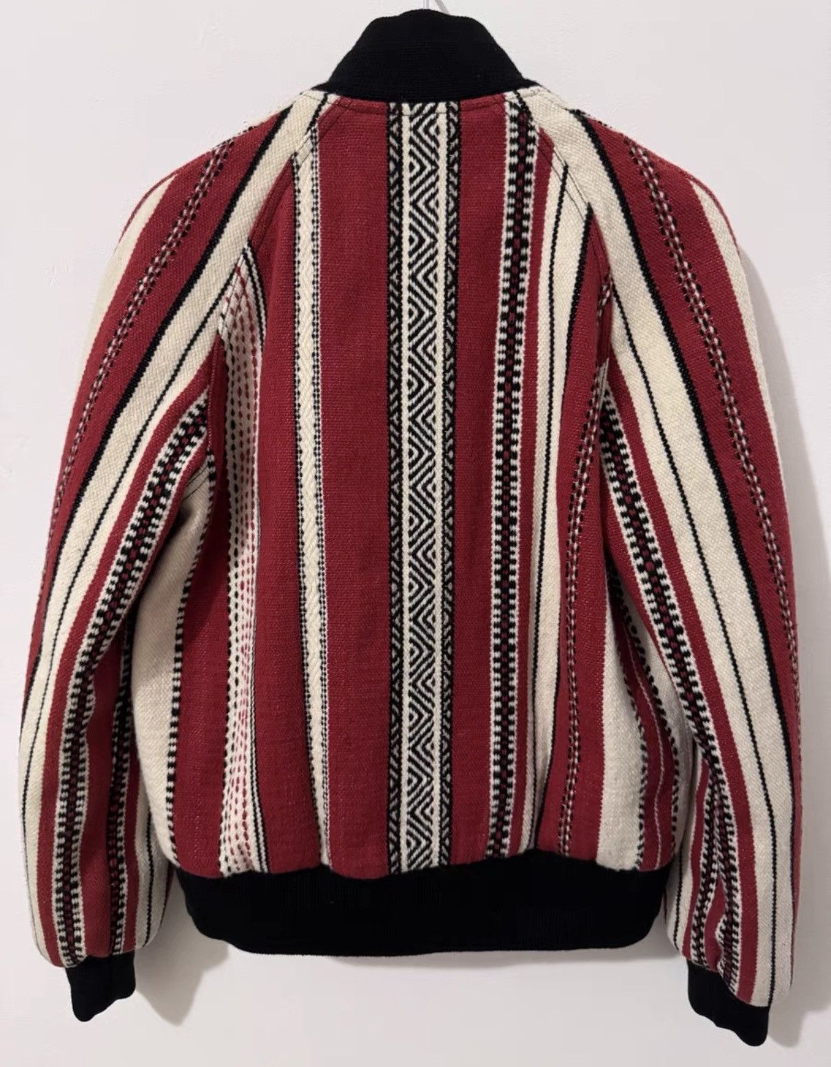 Saint Laurent Paris SLP) 18SS Wool Vertical Stripe Red/White Varsity Jacket Size US M / EU 48-50 / 2 - 2 Thumbnail