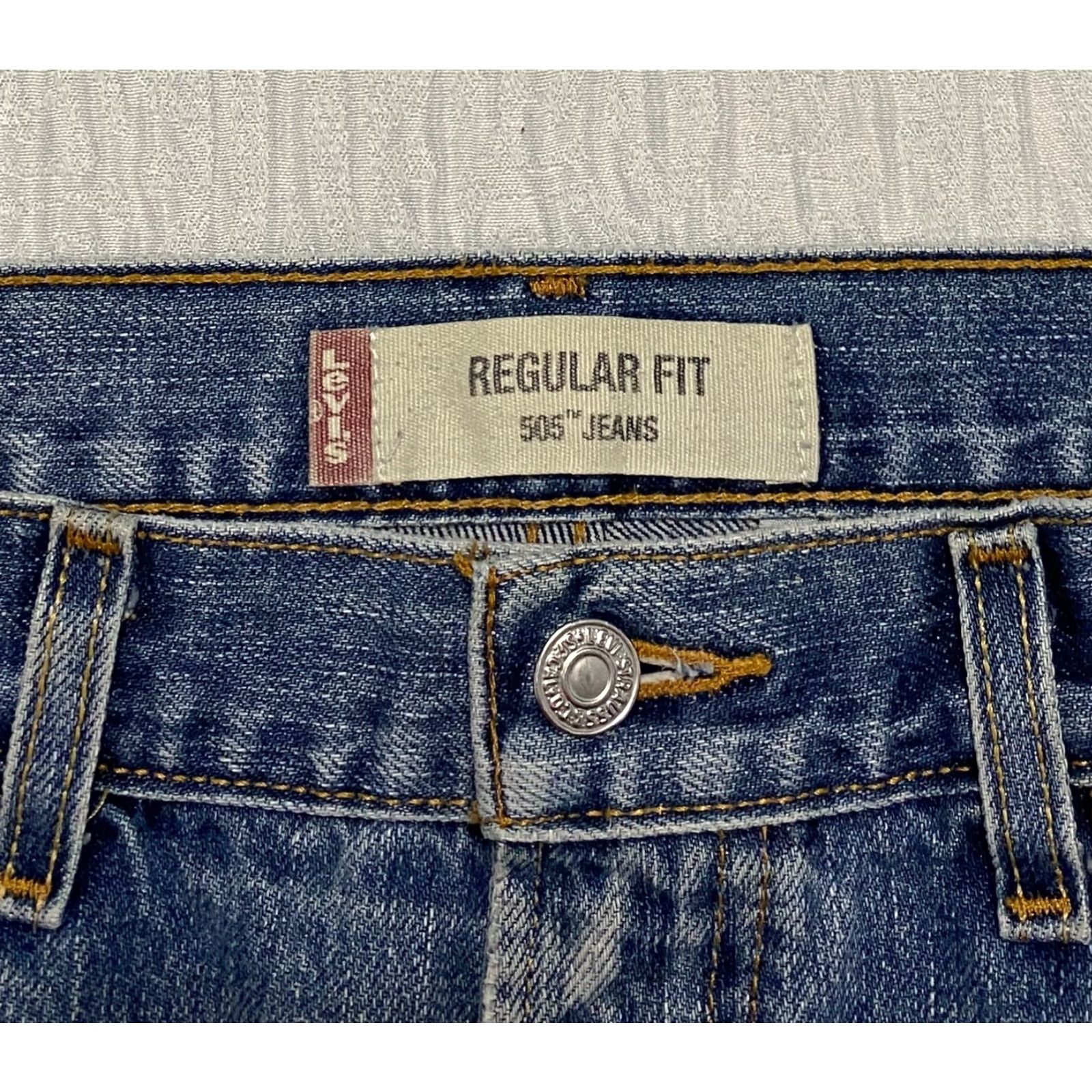 Levi's VINTAGE Levi's 505 Jeans Mens Regular Fit 34x30 Blue Denim 90s Straight 5-Pocket Design Blue Jeans Mens Regular Size US 34 / EU 50 - 4 Thumbnail