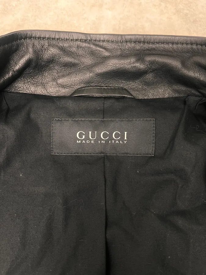 Gucci Gucci Black Leather Biker Jacket Size US M / EU 48-50 / 2 - 10 Thumbnail