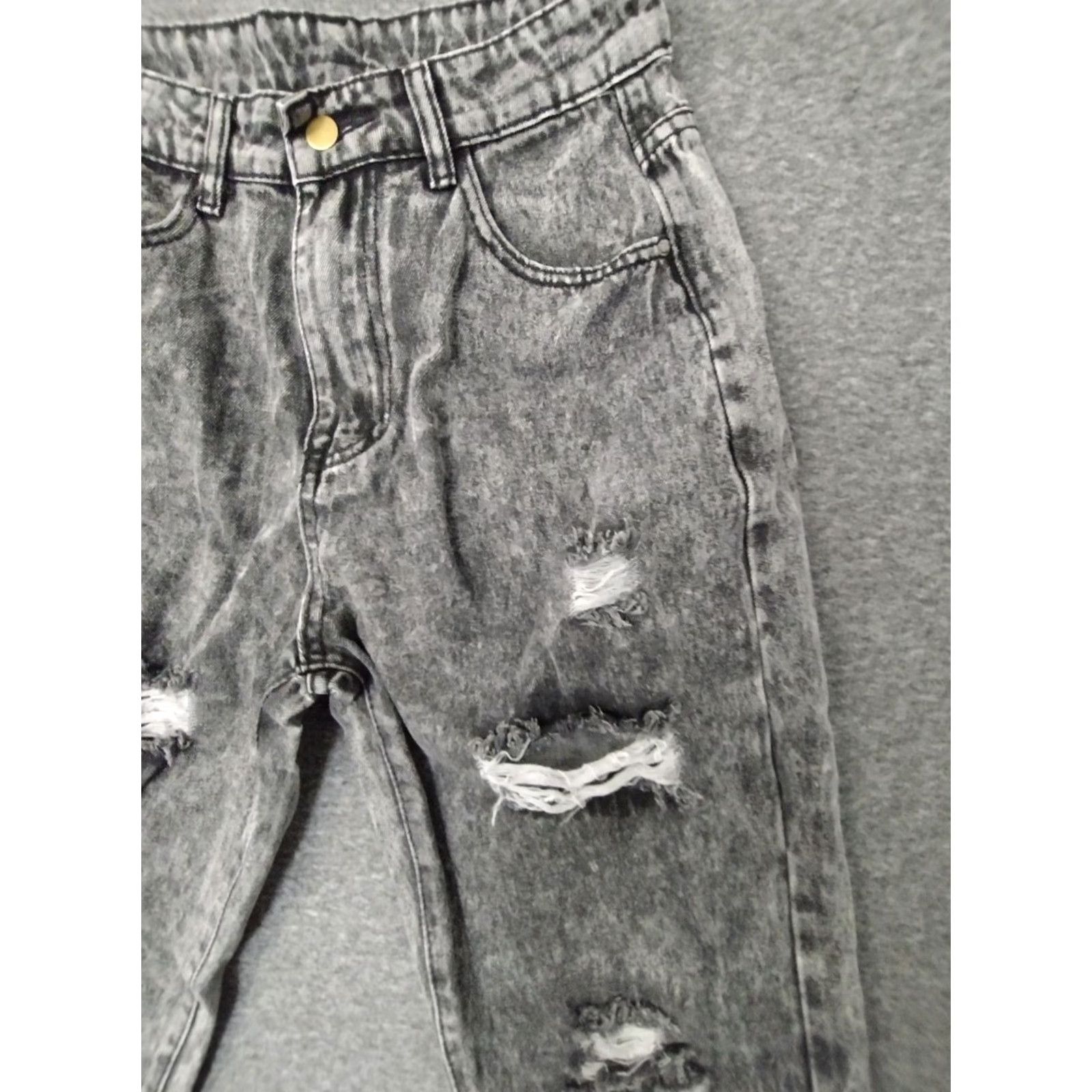AG Jeans Jeans Brand Jeans Charcoal Gray High Rise Distressed Elastic Waist 5-Pocket Denim Jeans Mens? Size 32" / US 10 / IT 46 - 5 Thumbnail