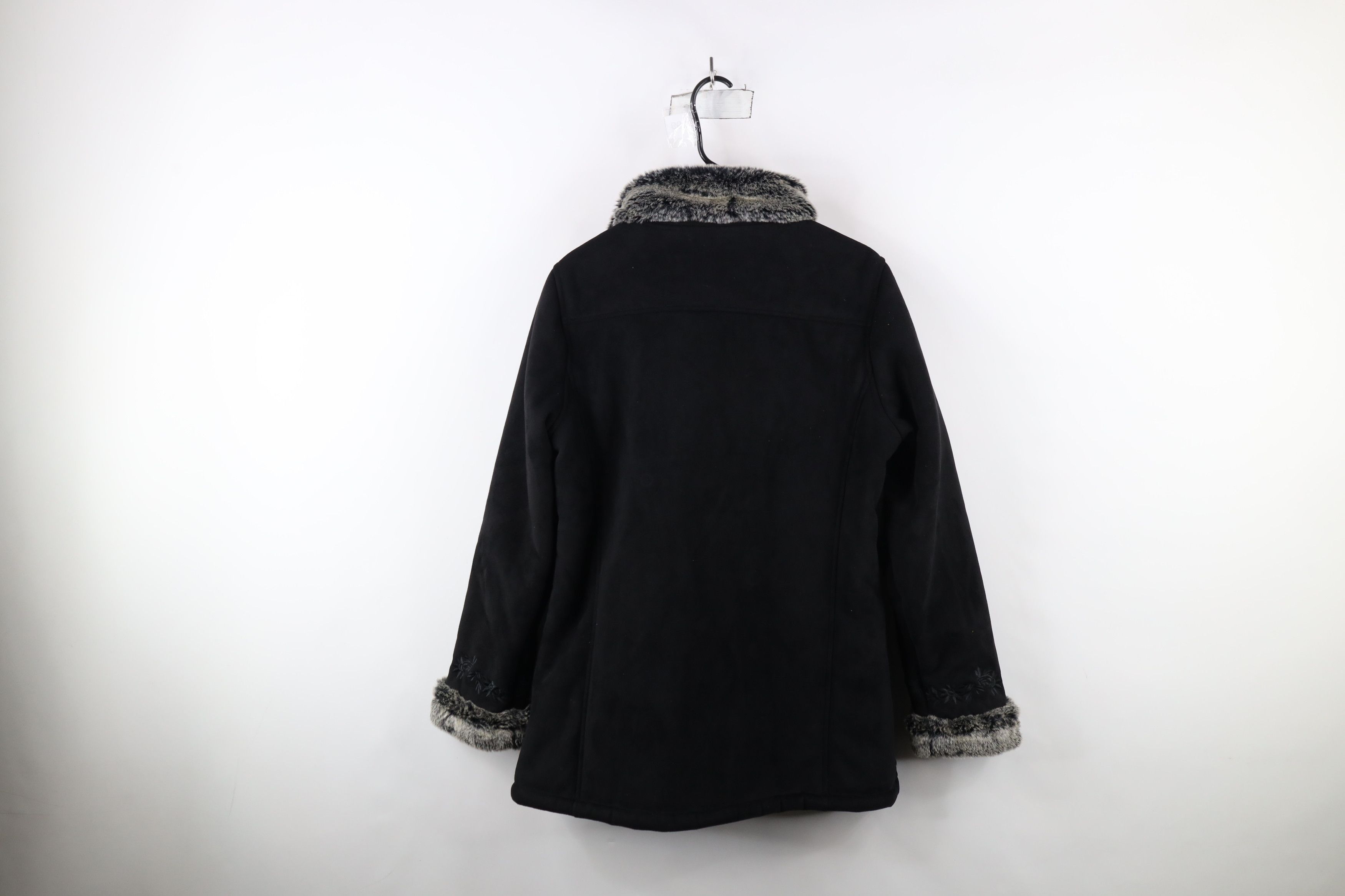 L.L. Bean × Vintage Vintage LL Bean Faux Fur Trim Penny Lane Jacket Coat Black Size M / US 6-8 / IT 42-44 - 11 Thumbnail