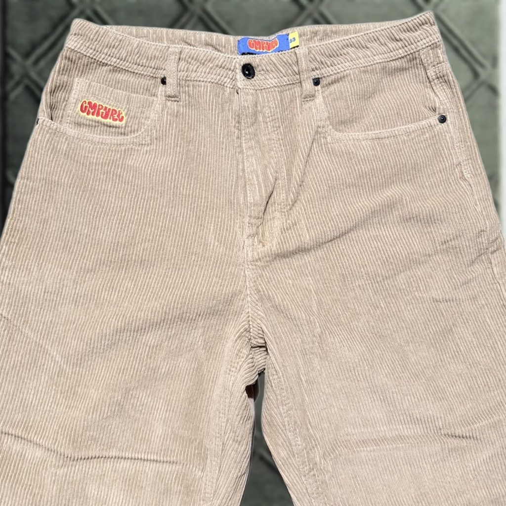 Empyre Empyre Tori Skate Pants Men Khaki Corduroy Mid Rise Relaxed Baggy 33x28 Size US 33 - 1 Thumbnail