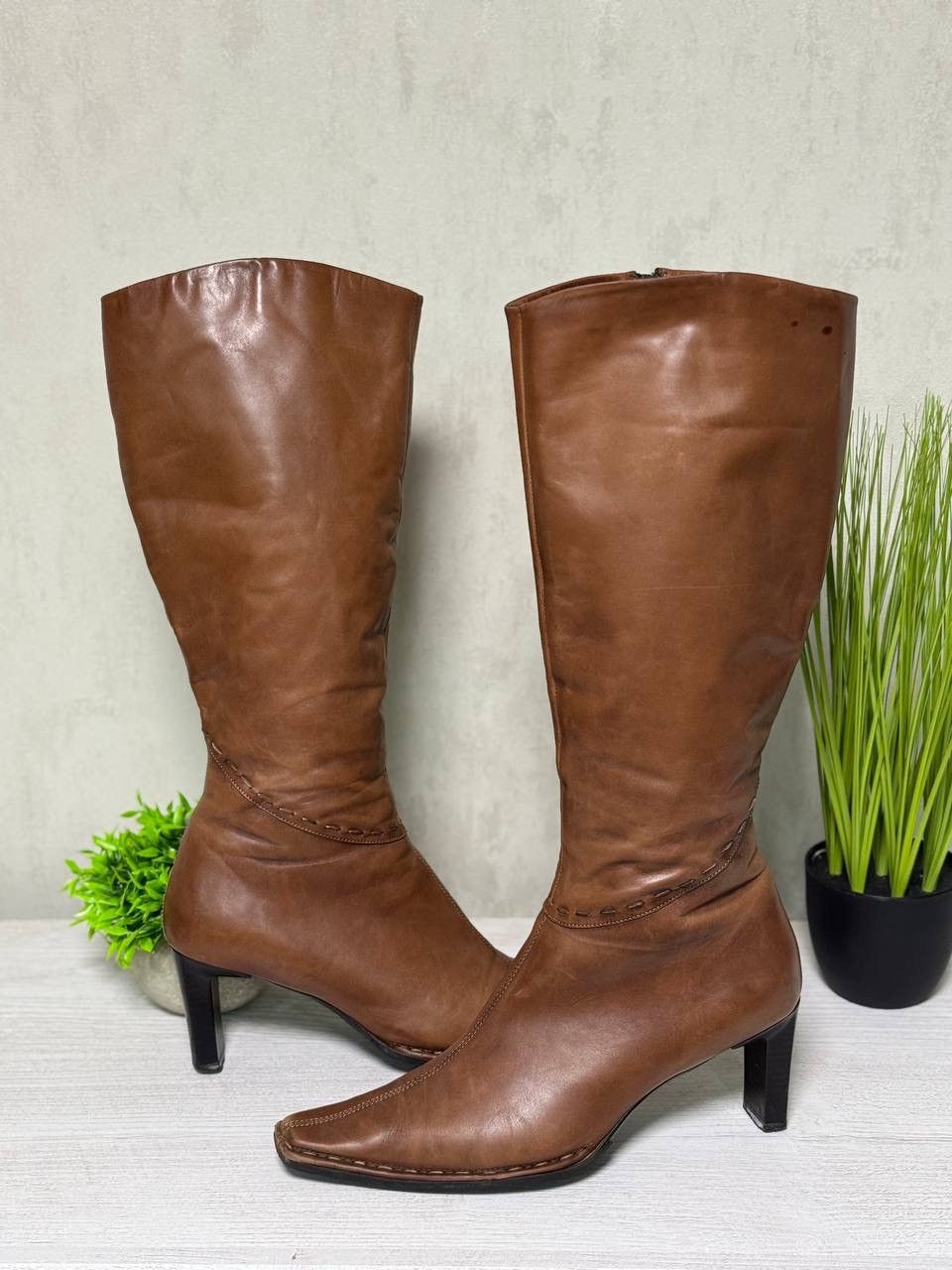 Hypebeast Women Knee High Boots Leather Thin High Heels Boots Shoes Size US 11 / IT 41 - 2 Thumbnail