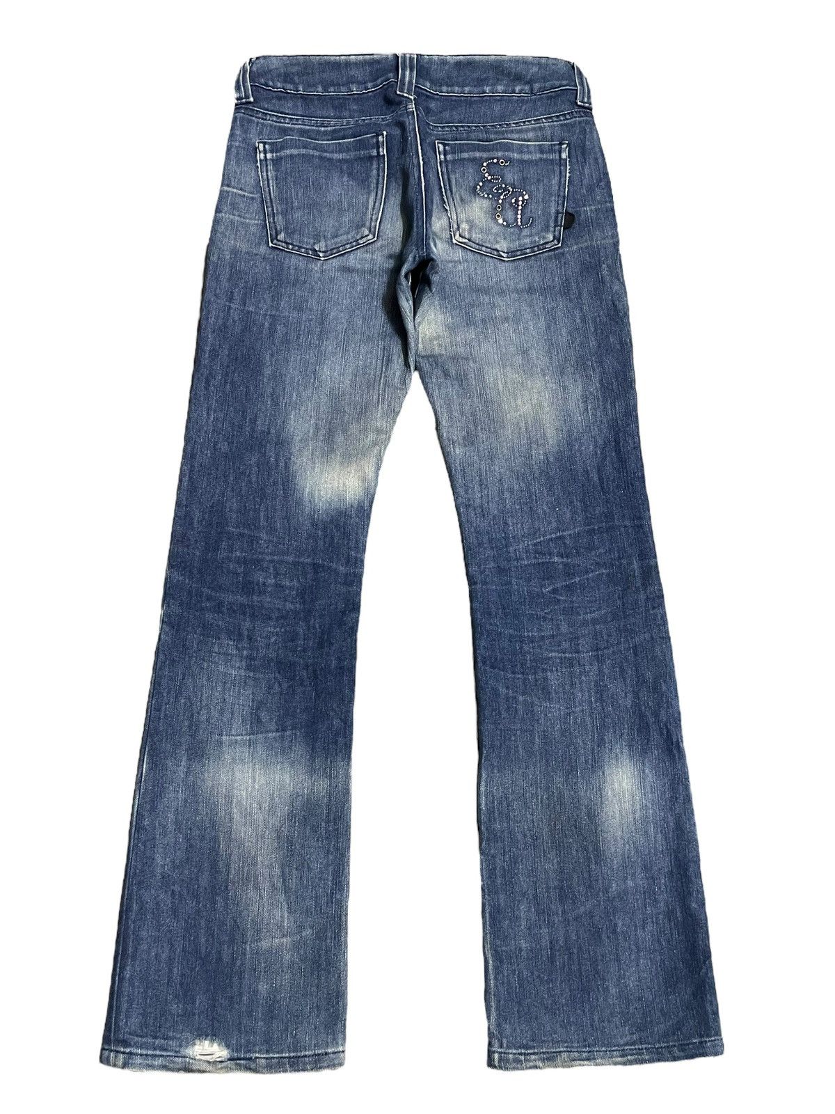 Emporio Armani Vintage Y2K Emporio Armani Beads At Back Style Bootcut Jeans Size 29" - 6 Thumbnail