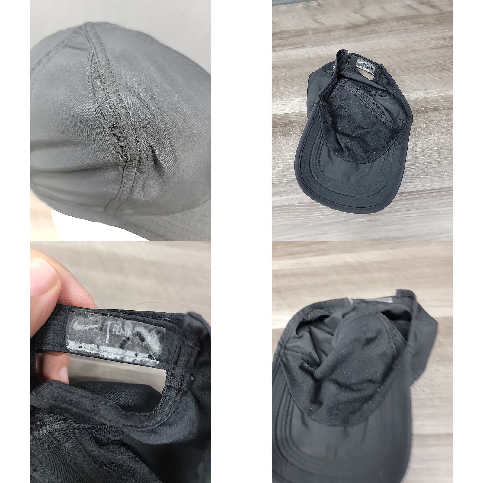 Nike Nike Hat Featherlight Dri-Fit Cap Black Golf Vented Adjustable One Size Running Unisex Adults Strap Back Swoosh Size ONE SIZE - 8 Thumbnail