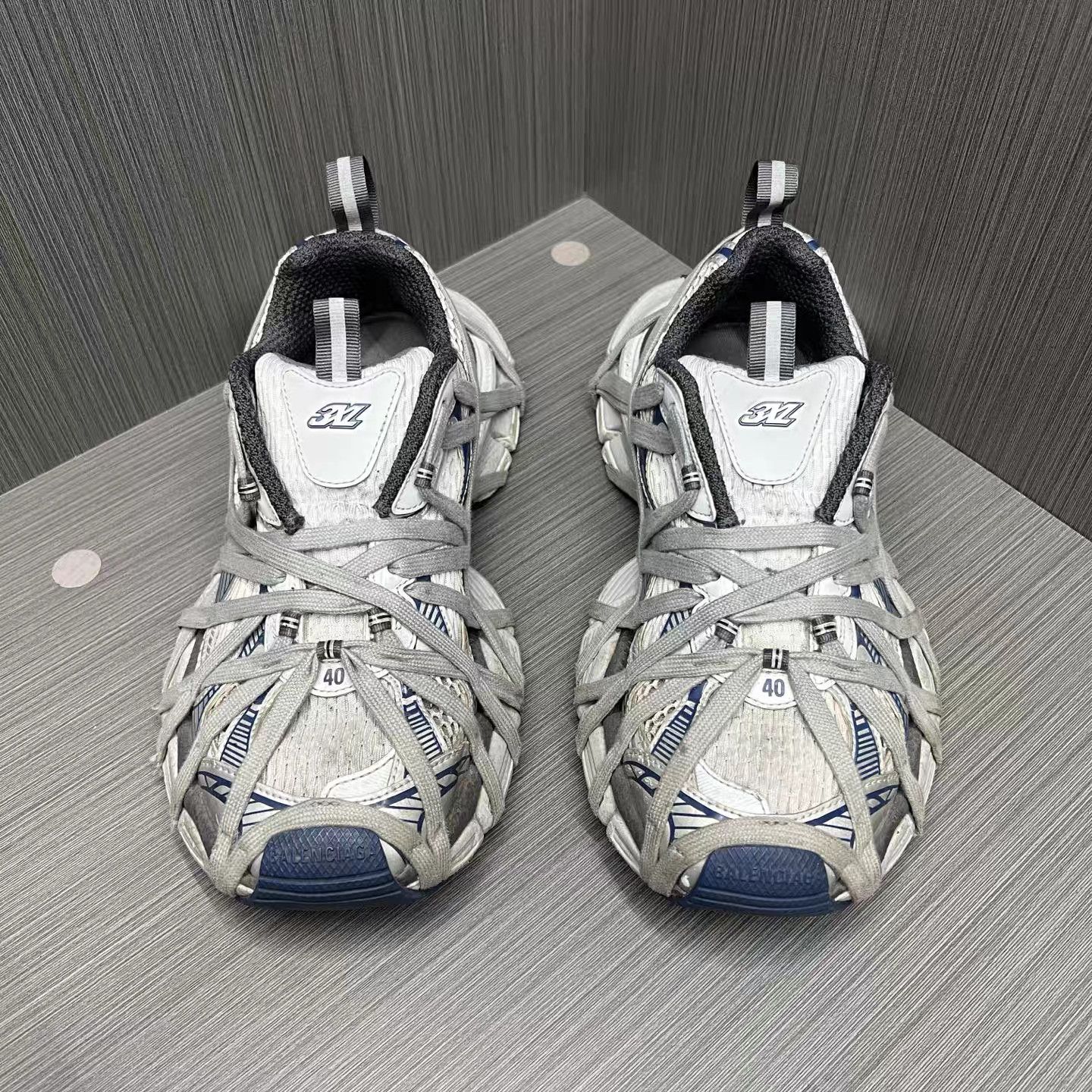 Balenciaga Balenciaga 3XL Extreme Laces Grey Blue Sneakers K15 Size US 7 / EU 40 - 2 Thumbnail