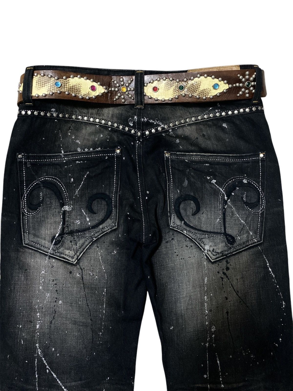 Japanese Brand Studded LeatherBelt inspired Undercover/BB Simons Size ONE SIZE - 3 Thumbnail