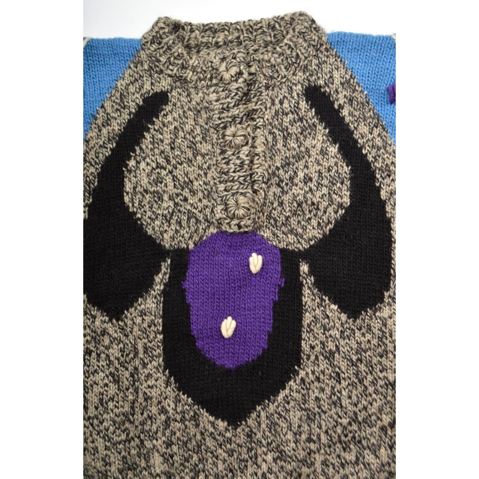 Vintage VINTAGE Unisex Wool Abstract Knit Longhorn Sweater Pachamama Style Size L Mens Womens Girls Boys Size L / US 10 / IT 46 - 2 Thumbnail