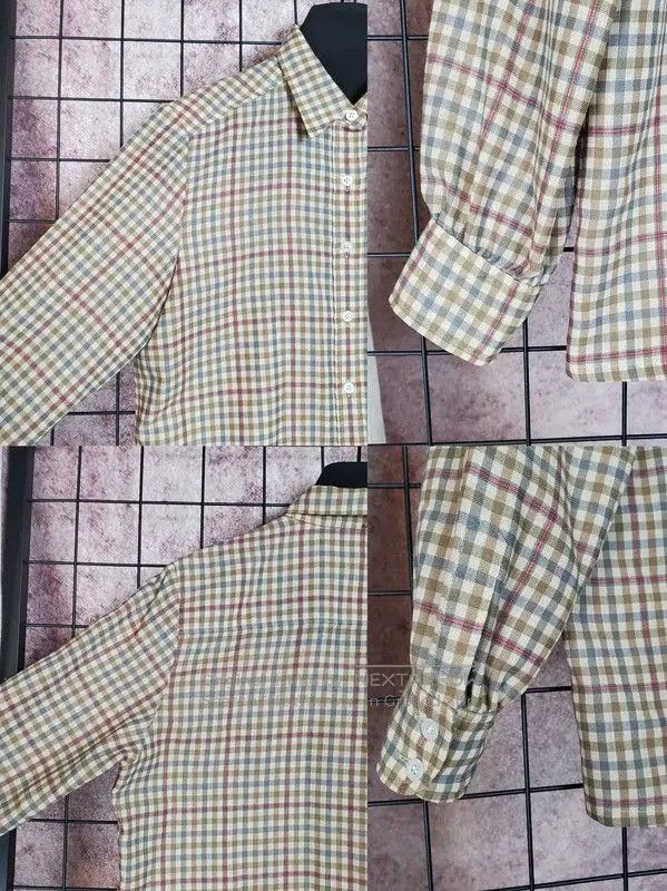 Burberry Burberry Women's Brown Wool Plaid Long Sleeve Shirt. Size M / US 6-8 / IT 42-44 - 3 Thumbnail