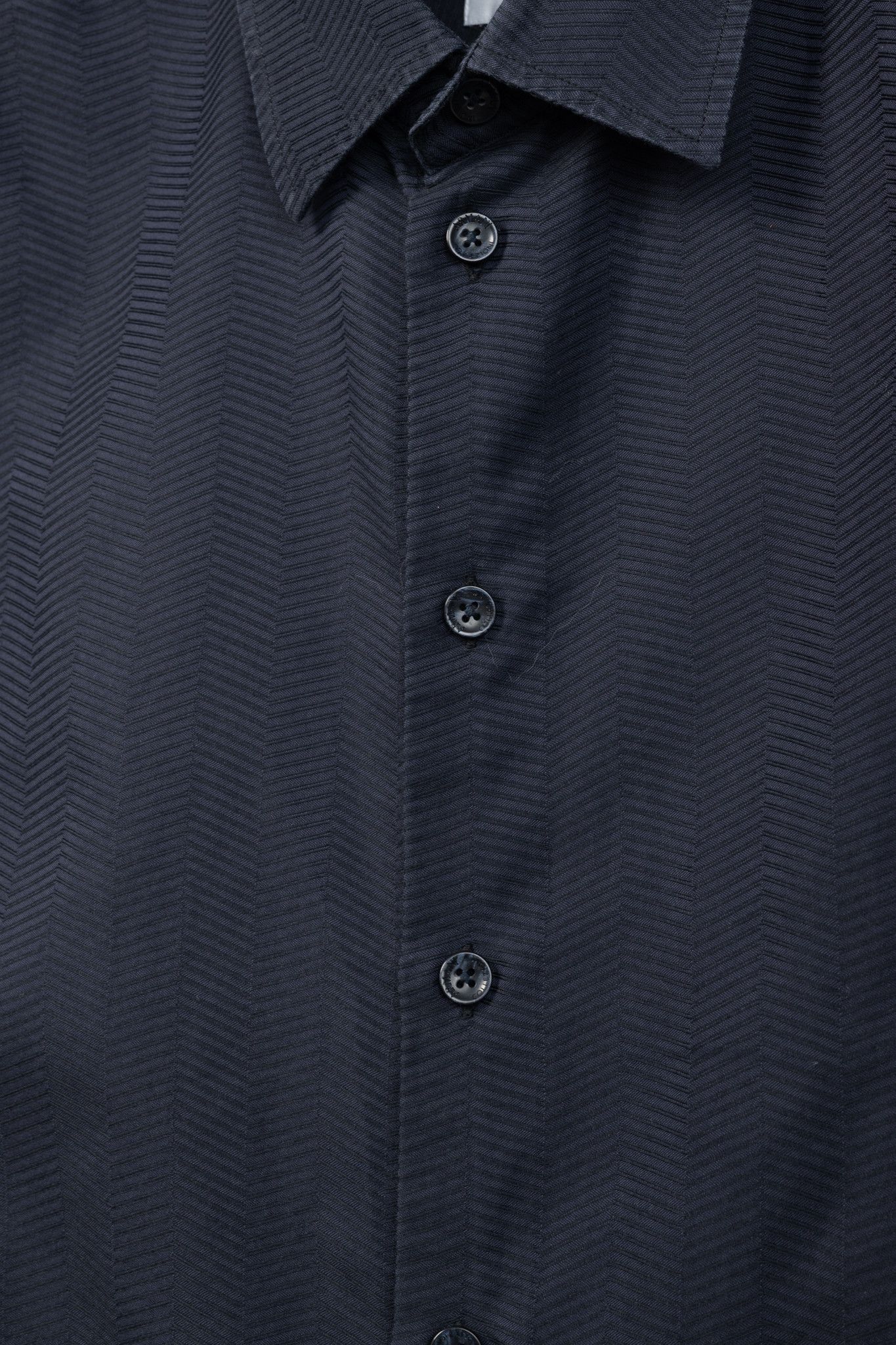 Armani Collezioni Armani Collezioni Herringbone-Texture Cotton Buttoned Shirt Size US XXL / EU 58 / 5 - 8 Thumbnail