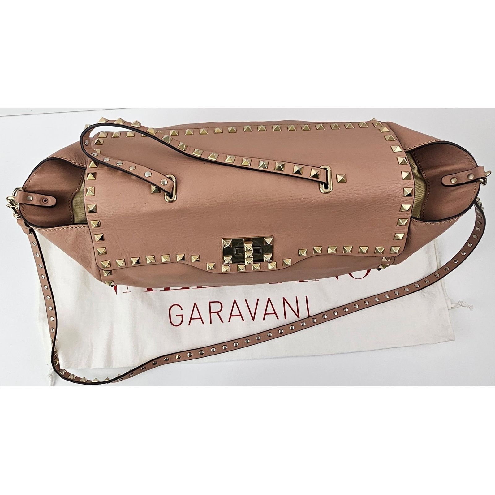 Valentino Valentino Taupe Leather Rockstud Crossbody Bag Size ONE SIZE - 3 Thumbnail